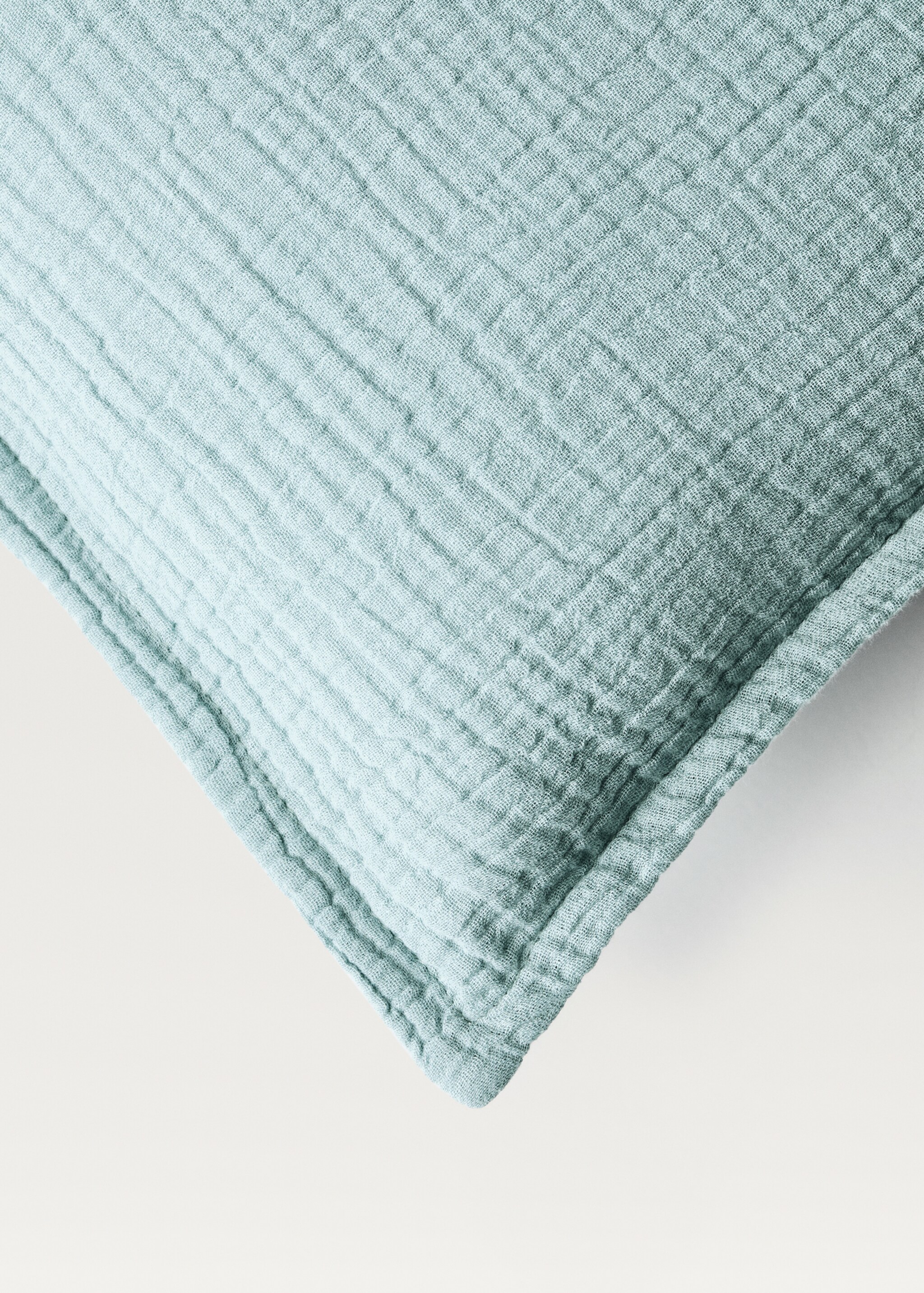 Gauze children's cushion cover 30x40 cm - Details of the article 4, Mint Green. Ref: 87041524-00.