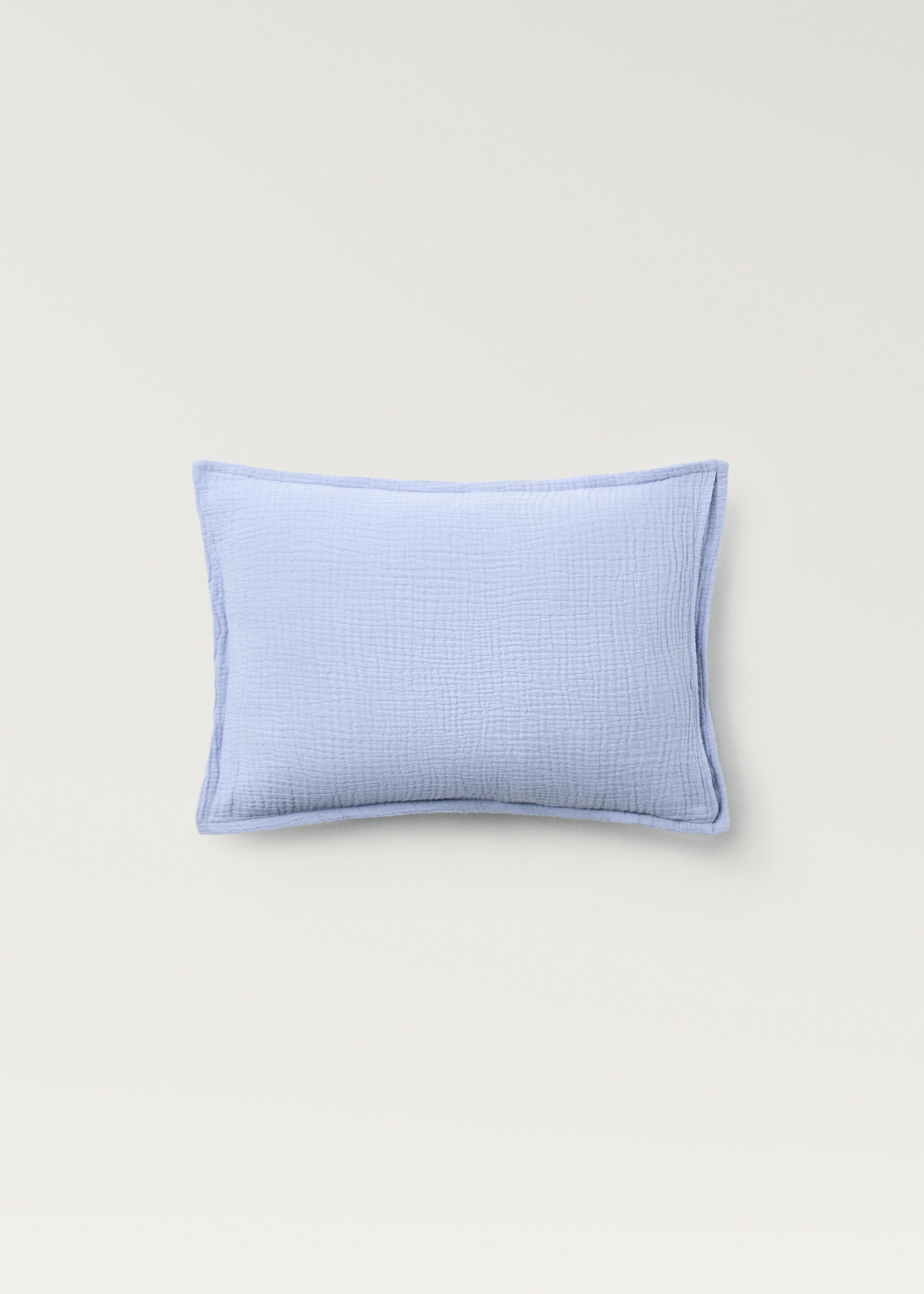 Gauze children's cushion cover 30x40 cm - Details of the article 1, Blue. Ref: 87041524-00.