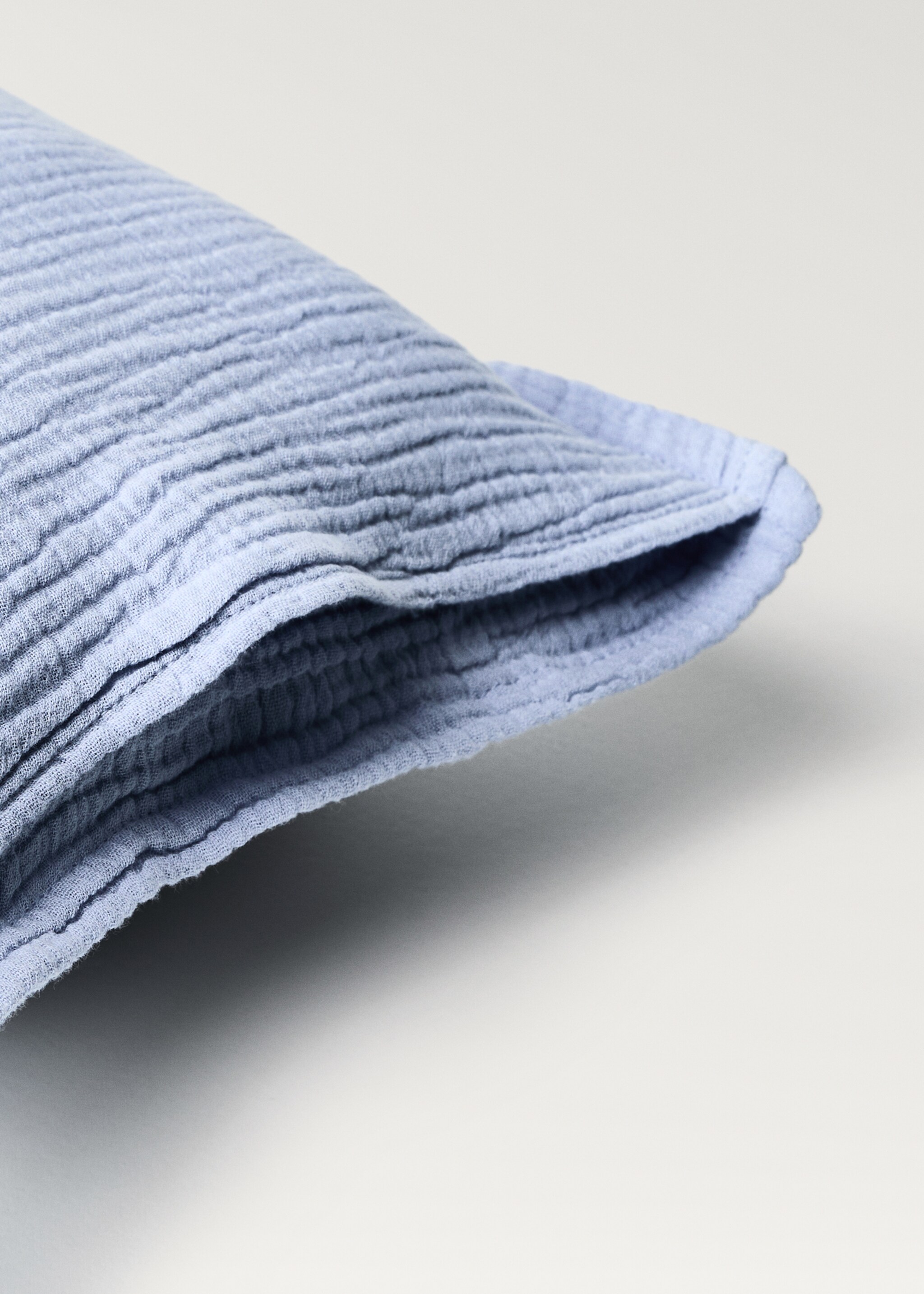 Gauze children's cushion cover 30x40 cm - Details of the article 2, Blue. Ref: 87041524-00.