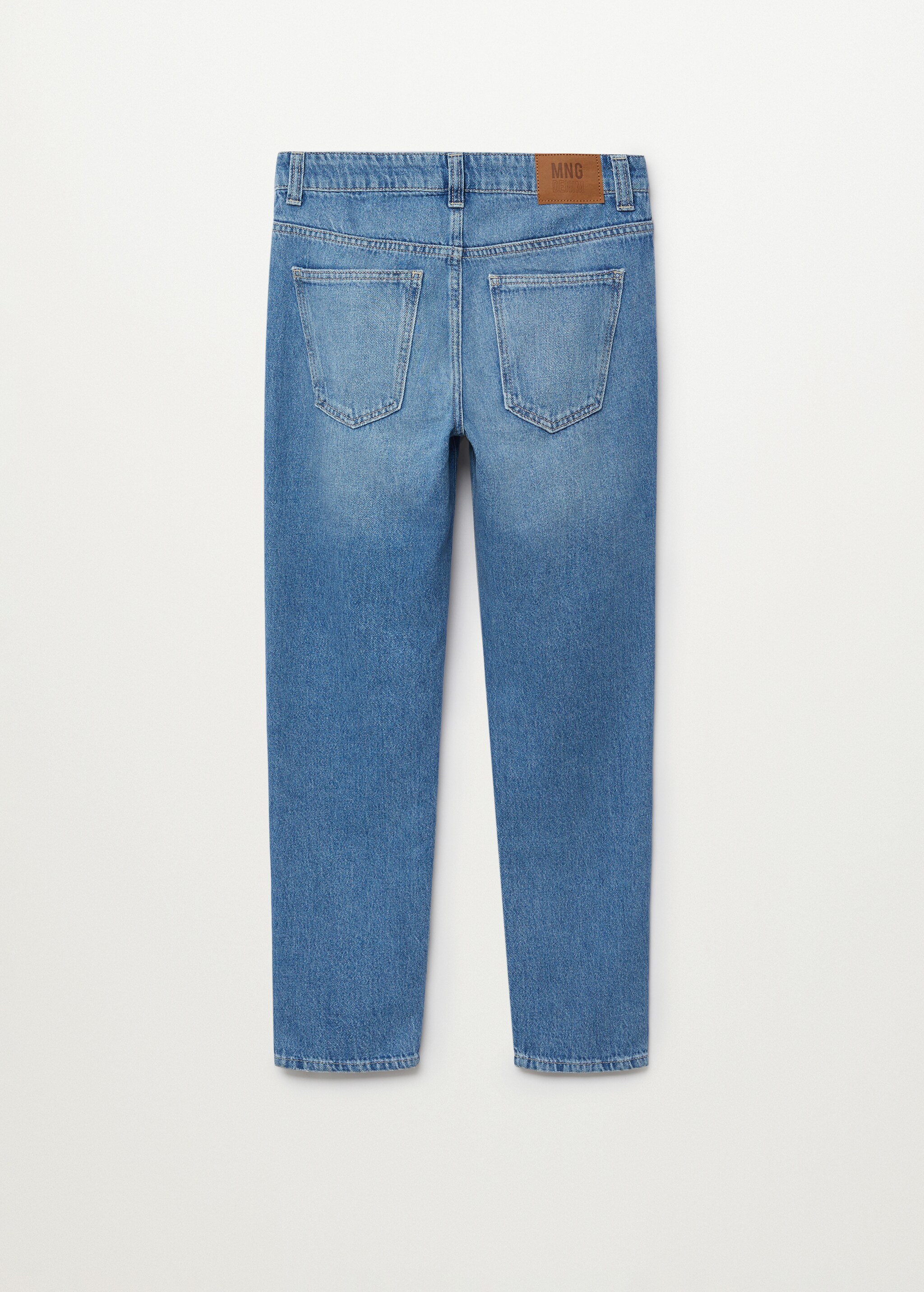 Jeans straight-fit rotos decorativos  - Reverso del artículo