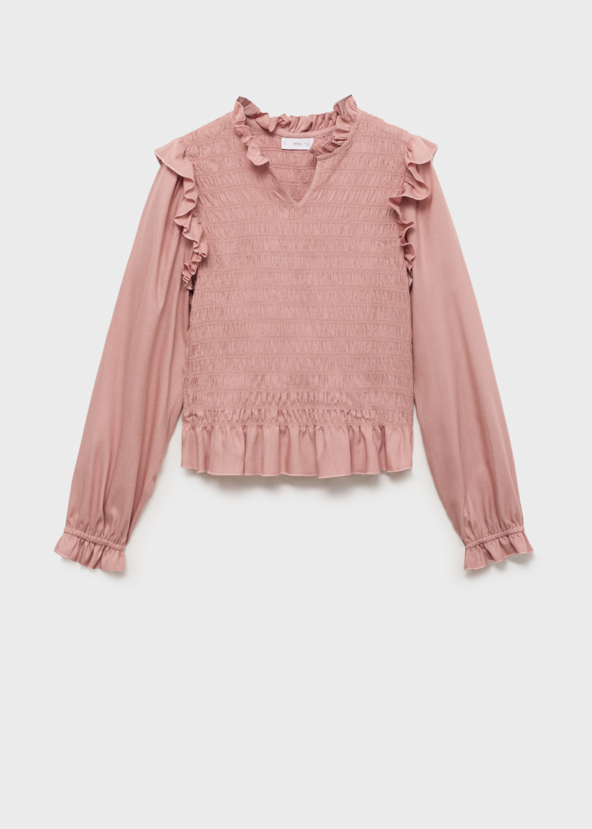 Brusa frunzida volants - Article sense model, Rosa pastel. Ref: 87042537-00.