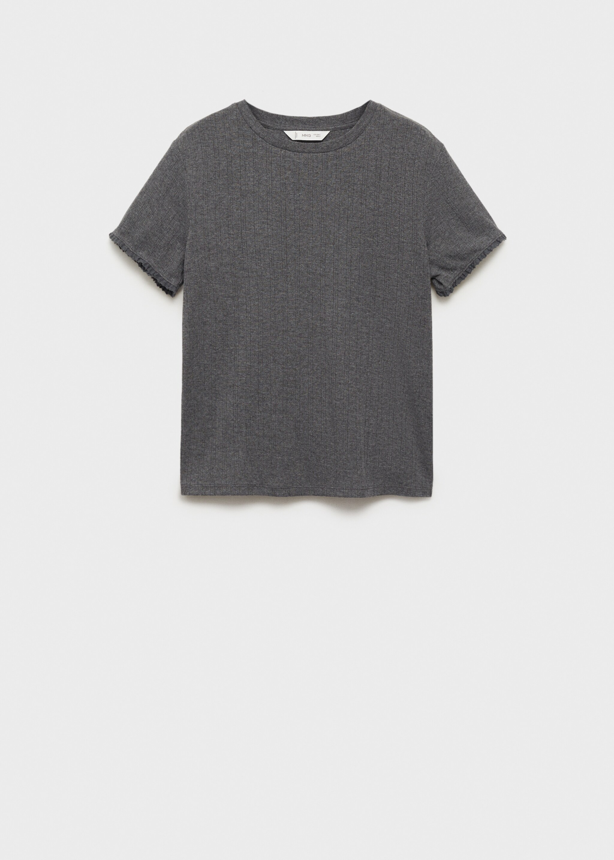 Sleeve detail t-shirt - Article without model, Dark Heather Grey. Ref: 87042539-00.