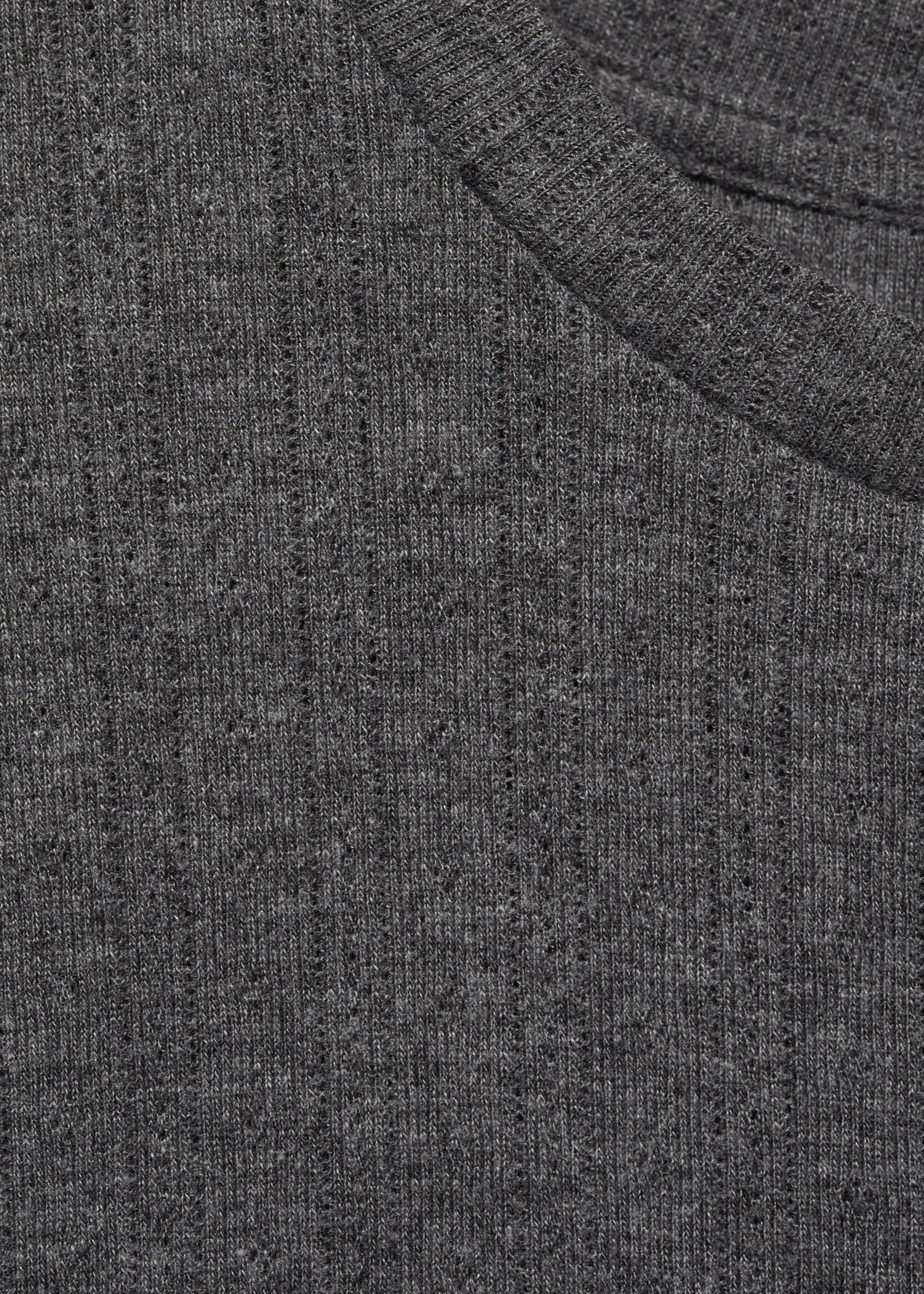 Sleeve detail t-shirt - Details of the article 8, Dark Heather Grey. Ref: 87042539-00.