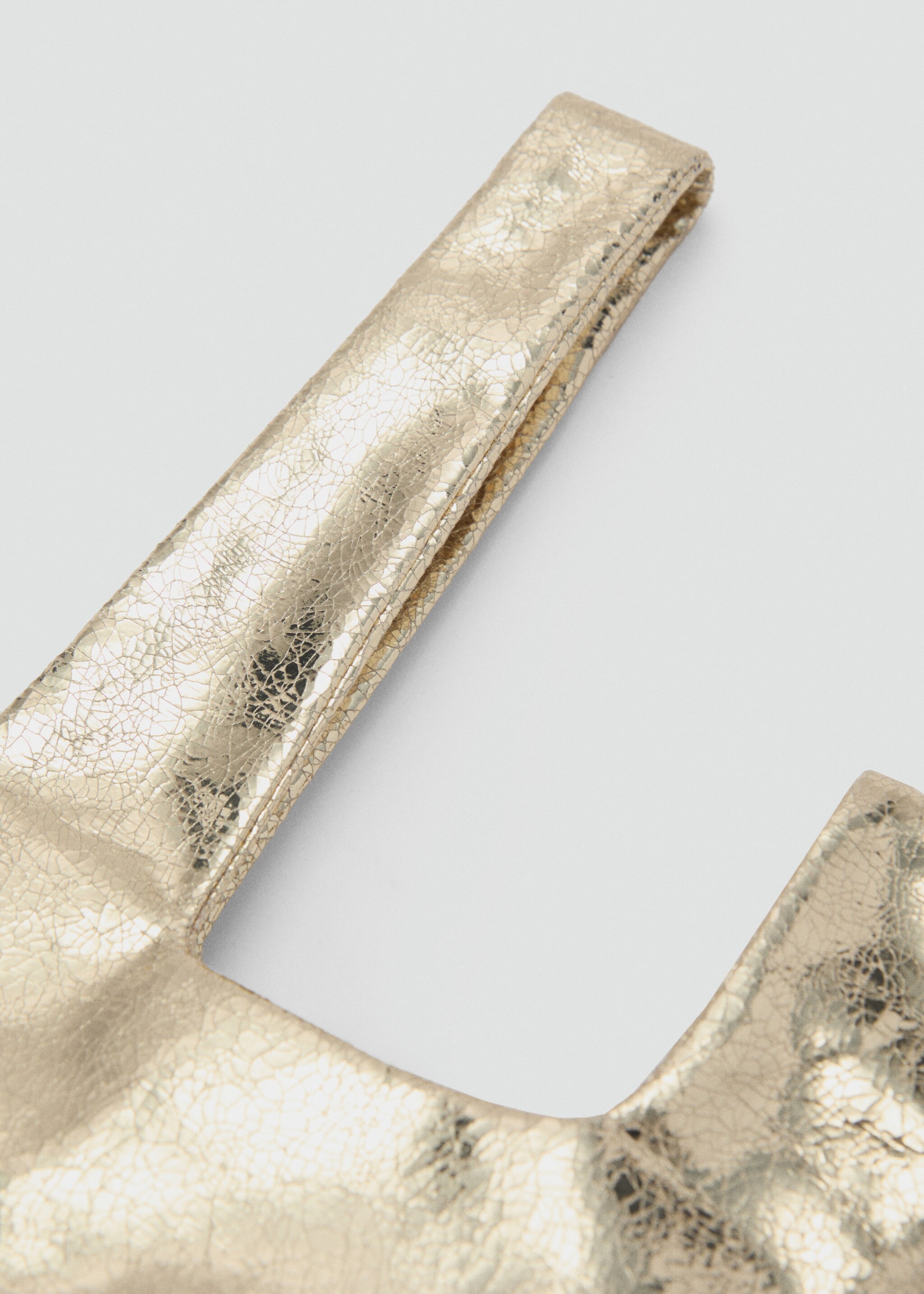 Metallic handbag - Details of the article 1, Gold. Ref: 87042540-00.