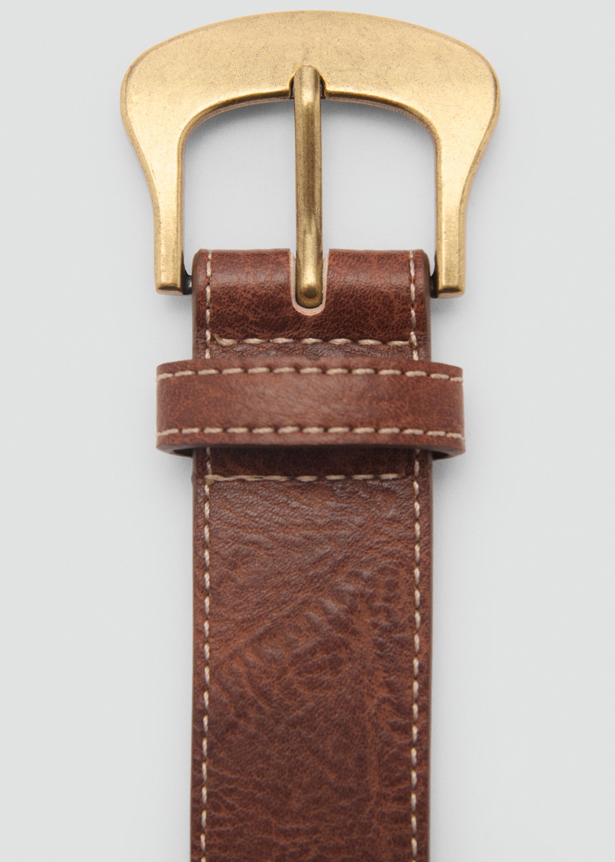 Ceintuur met borduursel - Middenvlak, Bruin. Ref: 87042542-00.