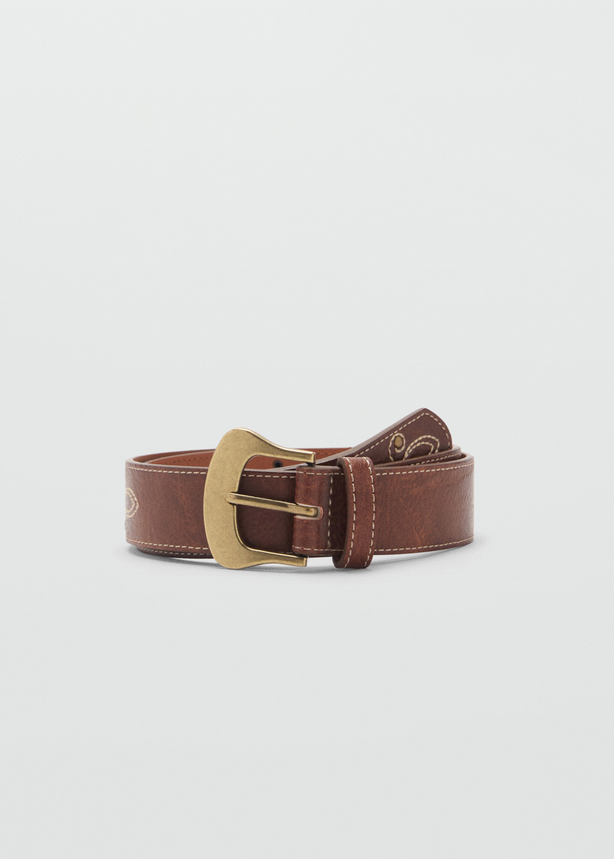 Ceintuur met borduursel - Artikel zonder model, Bruin. Ref: 87042542-00.