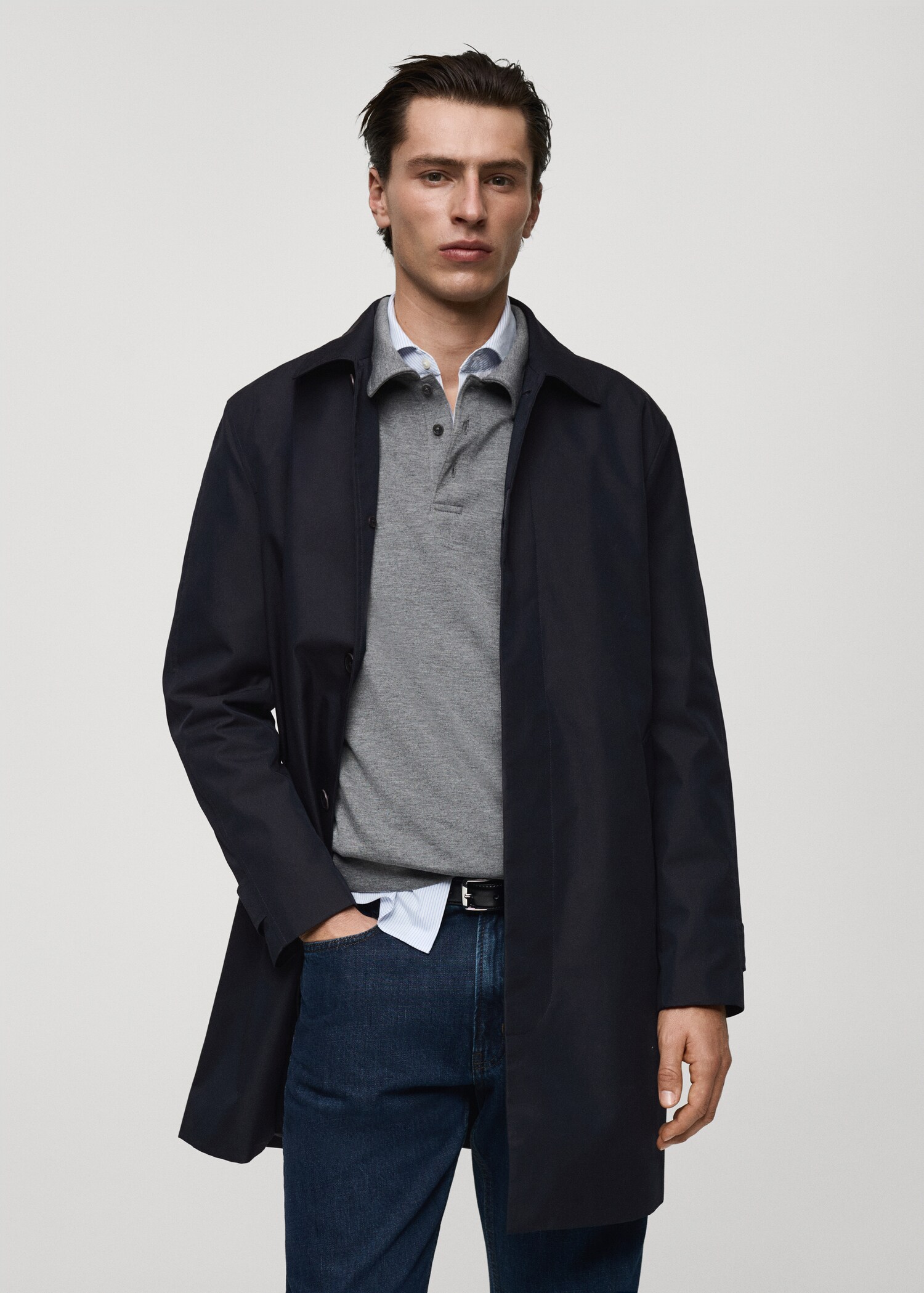 Classic water-repellent trench coat - Medium plane