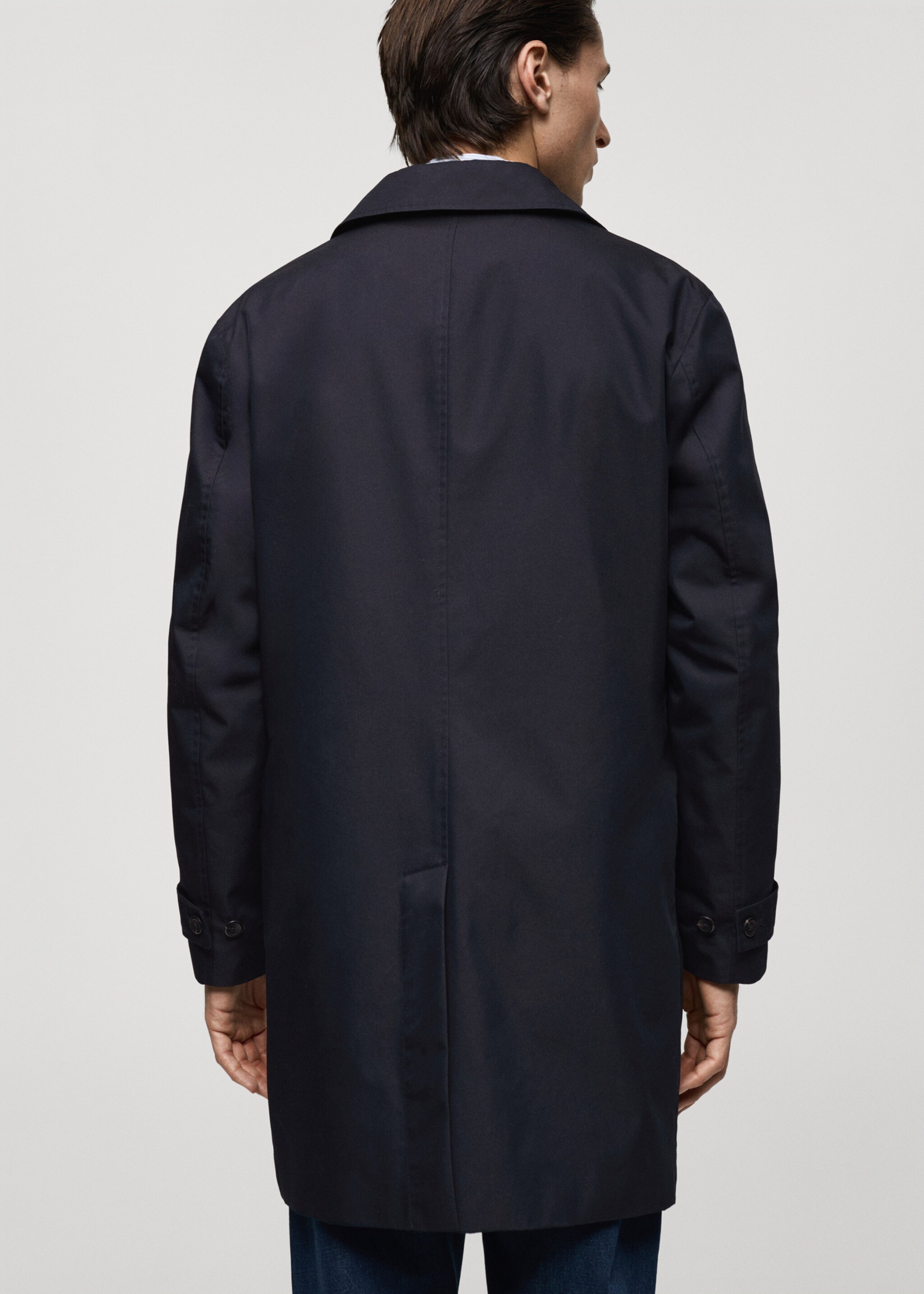Classic water-repellent trench coat - Reverse of the article, Dark Navy. Ref: 87042888-00.