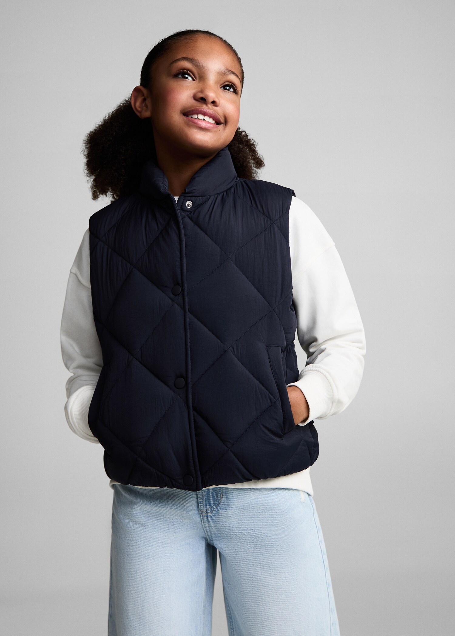 Ruitvormig doorgestikte bodywarmer - Middenvlak