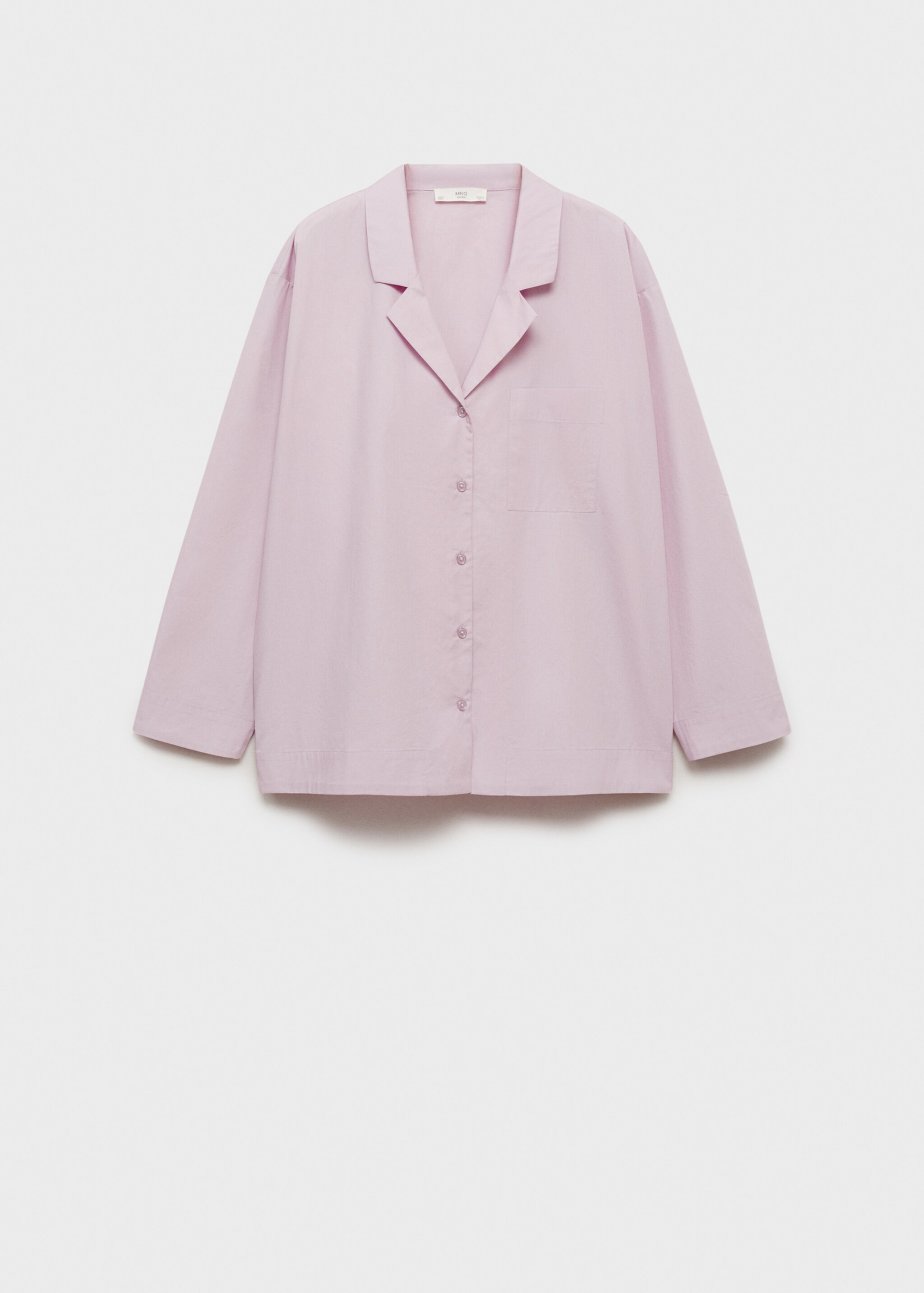 Garment-washed cotton shirt - Article without model, Lilac. Ref: 87042896-00.