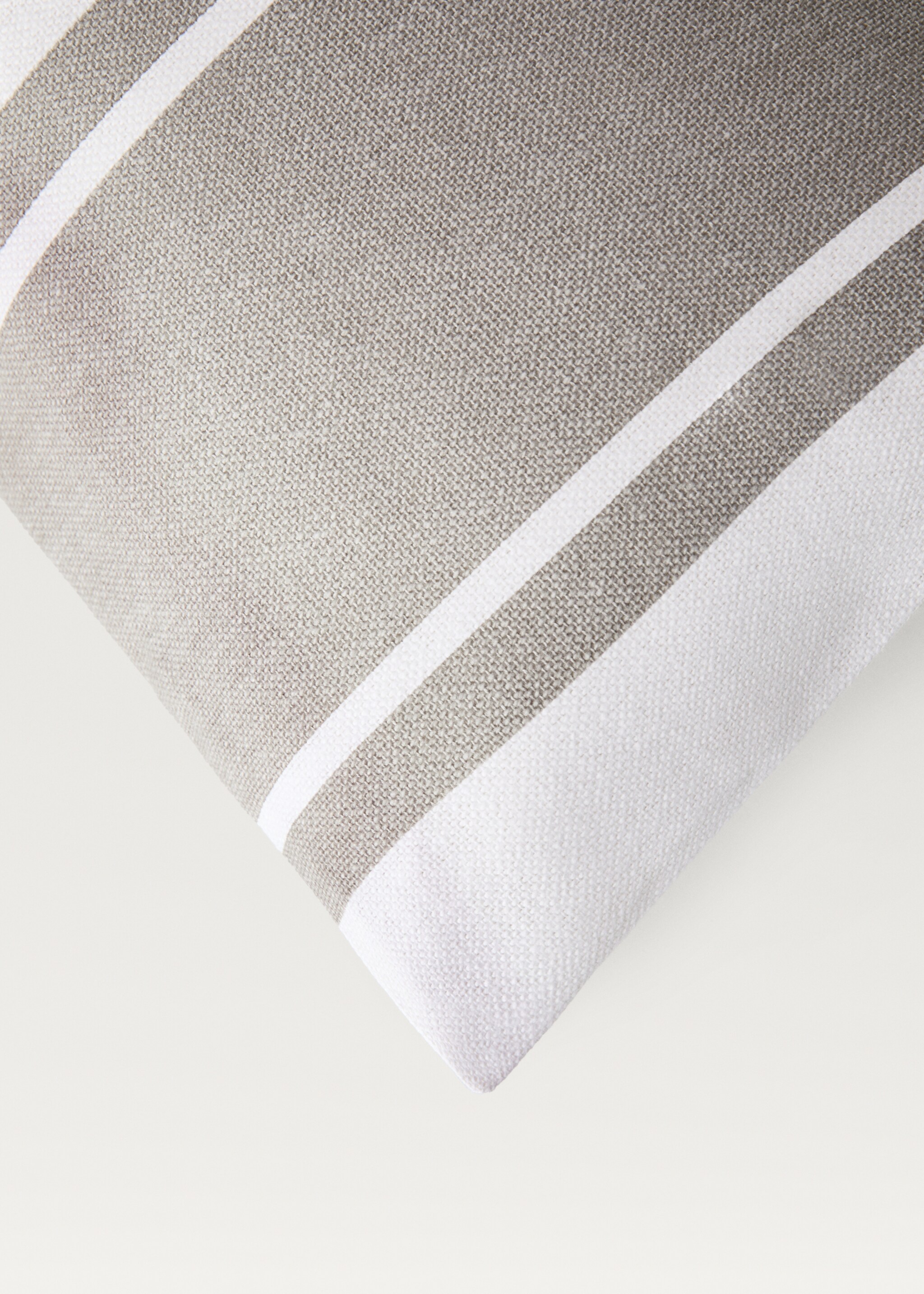 Cotton wide-striped cushion cover 30x50 cm - Details of the article 3, Light/Pastel Grey. Ref: 87042911-00.