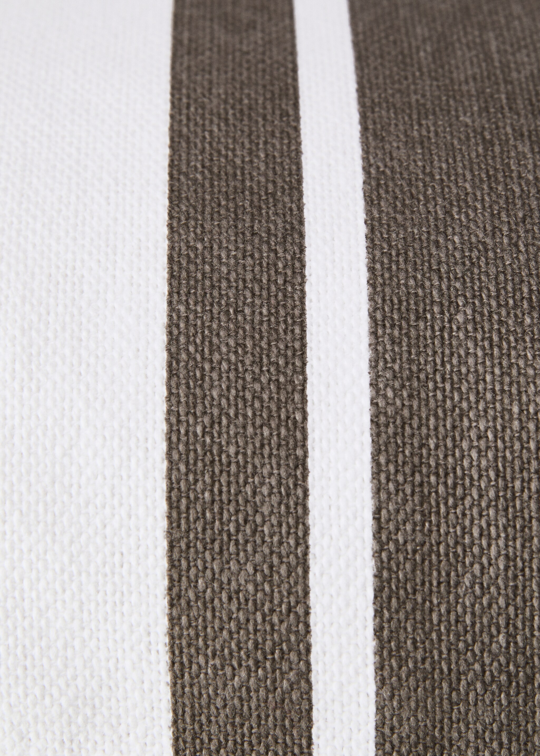 Cotton wide-striped cushion cover 30x50 cm - Details of the article 2, Light/Pastel Brown. Ref: 87042911-00.
