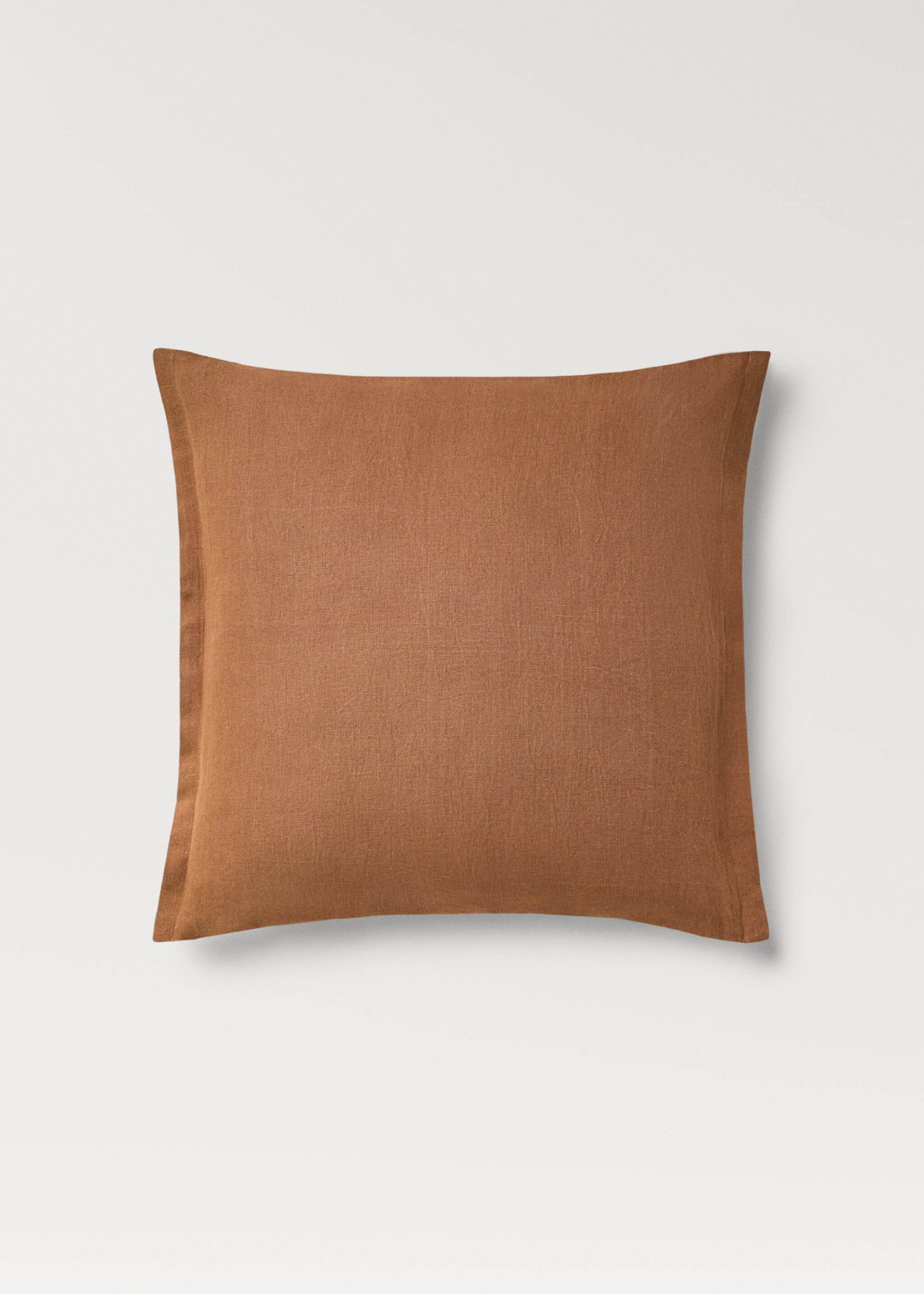 Bicolour linen cushion cover 60x60 cm - Article without model, Orange. Ref: 87042919-00.