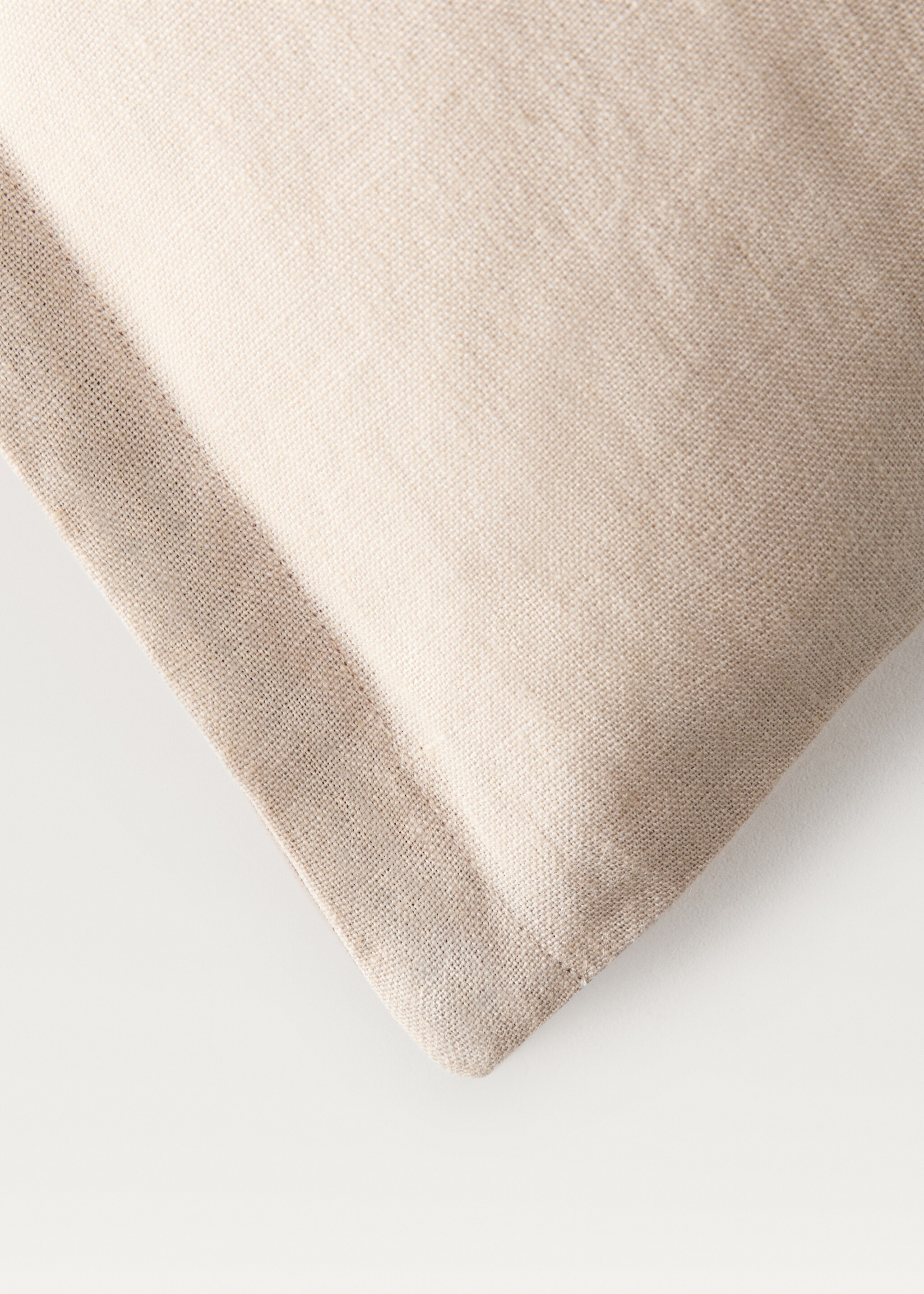 Bicolour linen cushion cover 60x60 cm - Details of the article 2, Orange. Ref: 87042919-00.