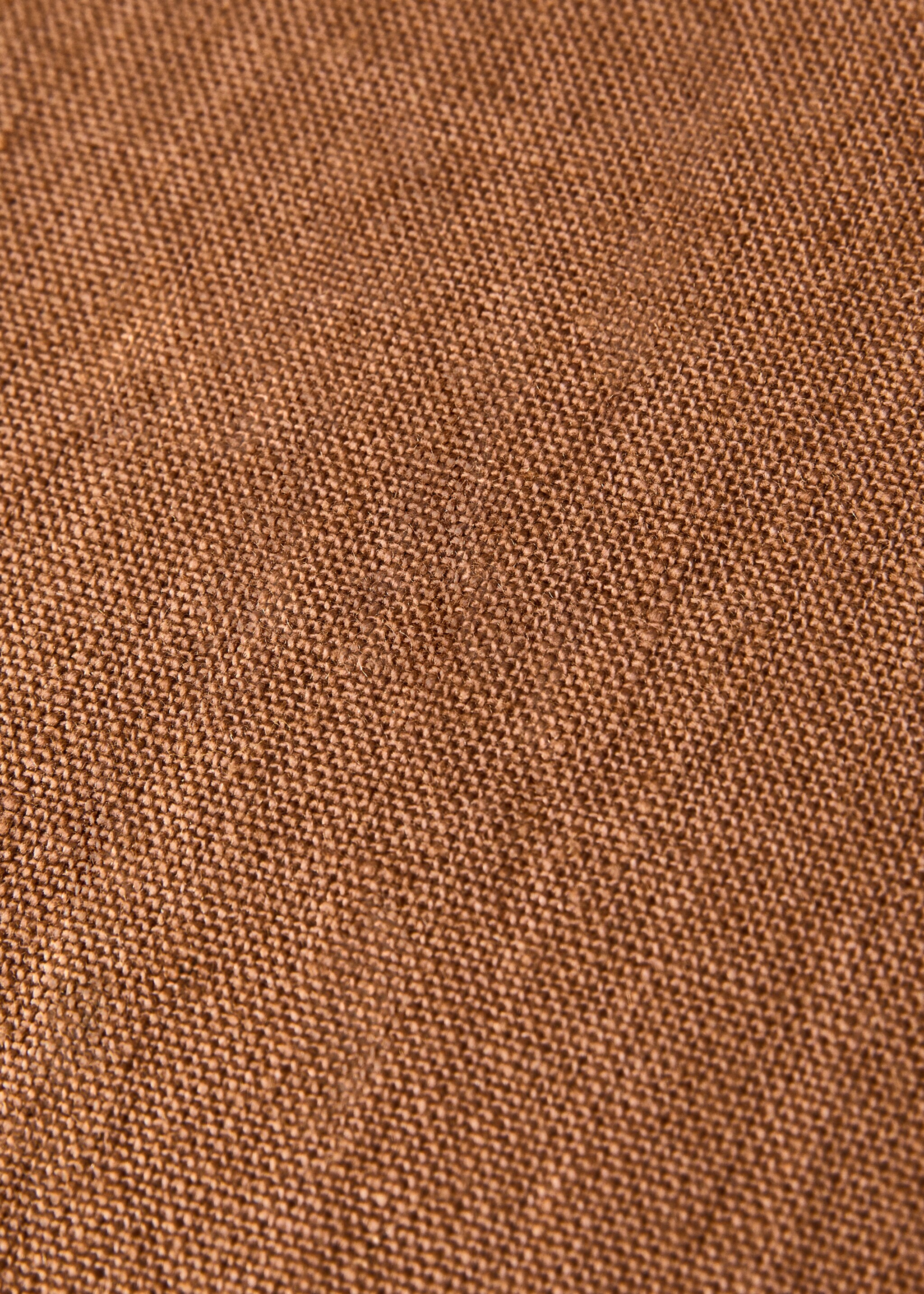 Bicolour linen cushion cover 60x60 cm - Details of the article 4, Orange. Ref: 87042919-00.