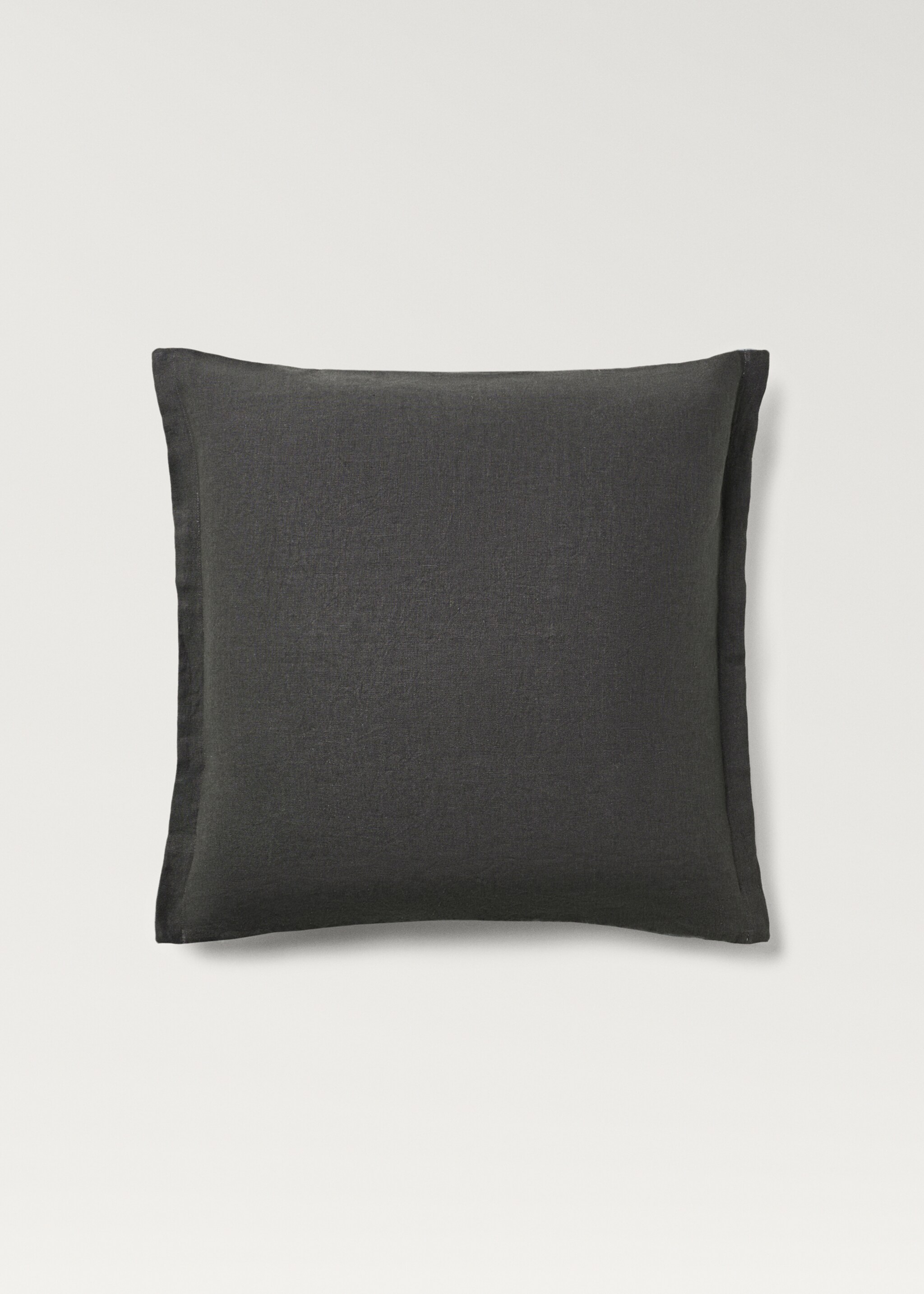 Bicolour linen cushion cover 60x60 cm - Article without model, Aqua Green. Ref: 87042919-00.