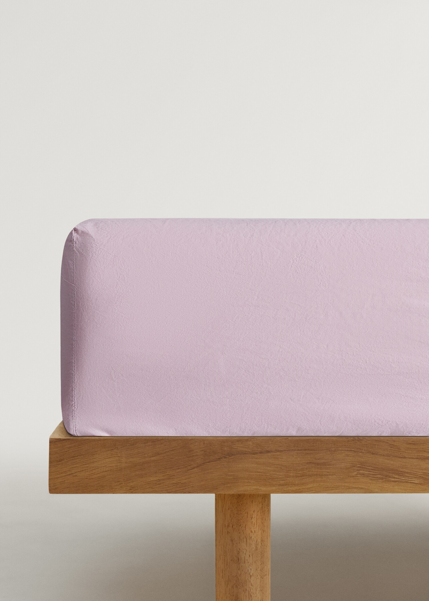 Washed cotton fitted sheet for 150 cm bed - Article without model