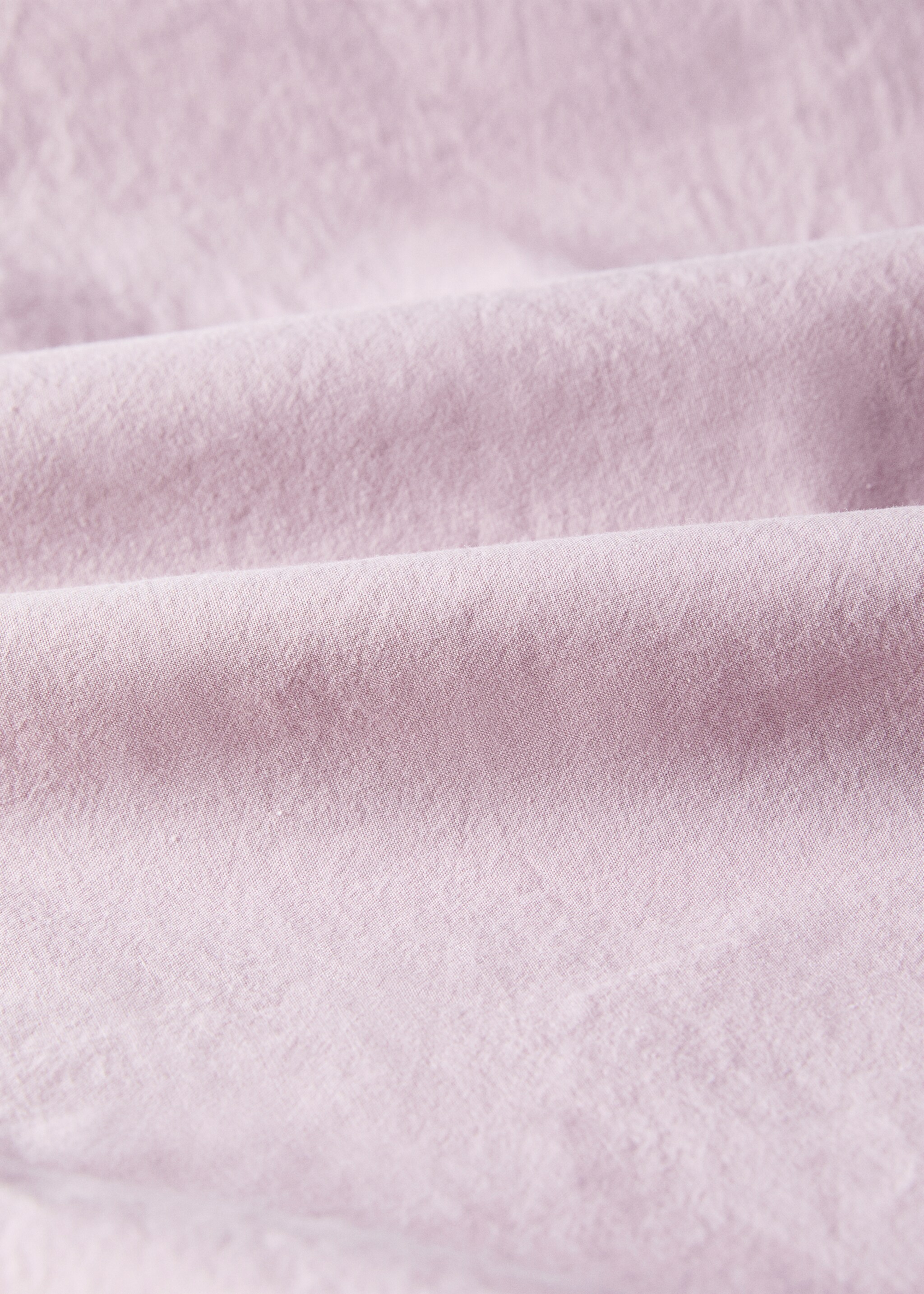 Washed cotton fitted sheet for 150 cm bed - Details of the article 2, Light Pink. Ref: 87042930-00.