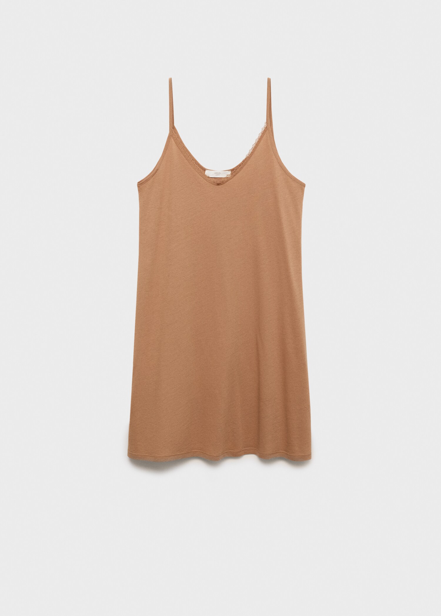 Cotton nightdress with lace trim - Article without model