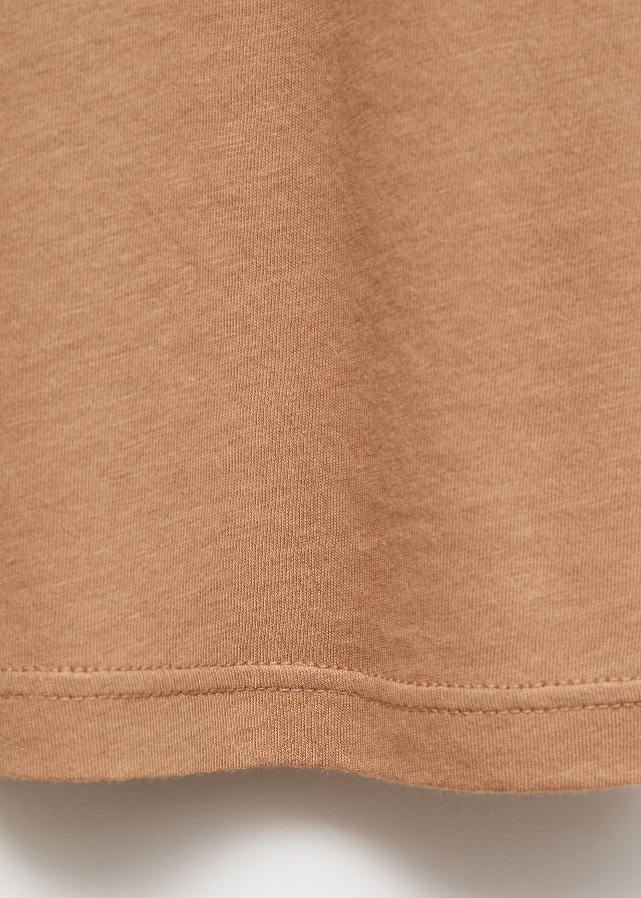 Cotton nightdress with lace trim - Details of the article 0, Medium Brown. Ref: 87042939-00.