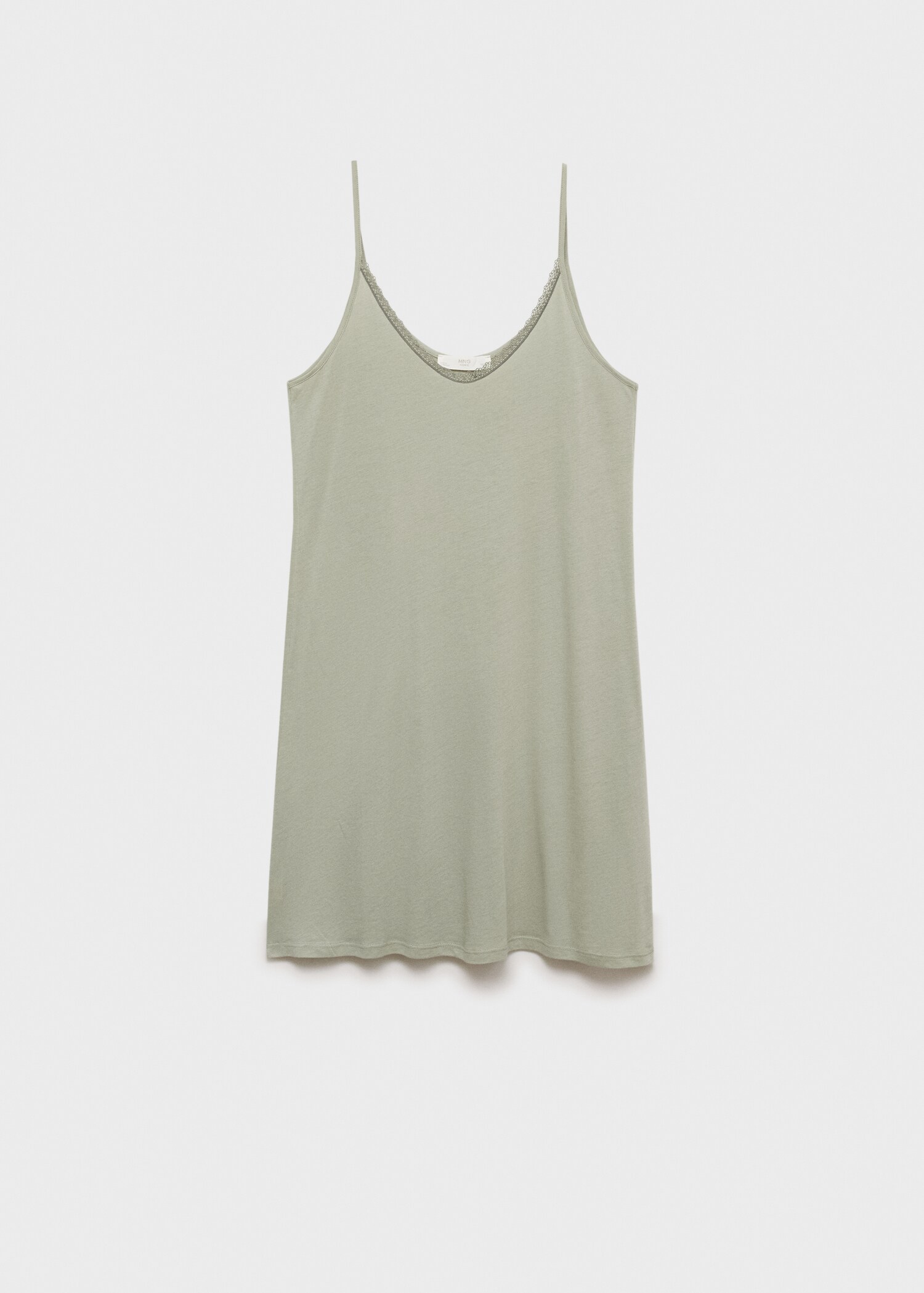 Cotton nightdress with lace trim - Article without model