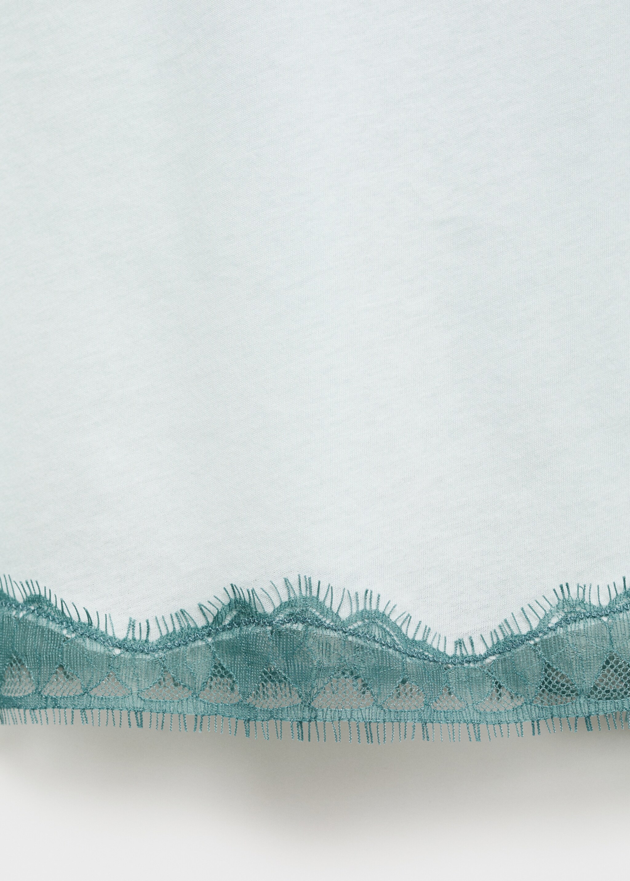 Lace-trimmed nightgown - Details of the article 0, Aqua Green. Ref: 87042940-00.