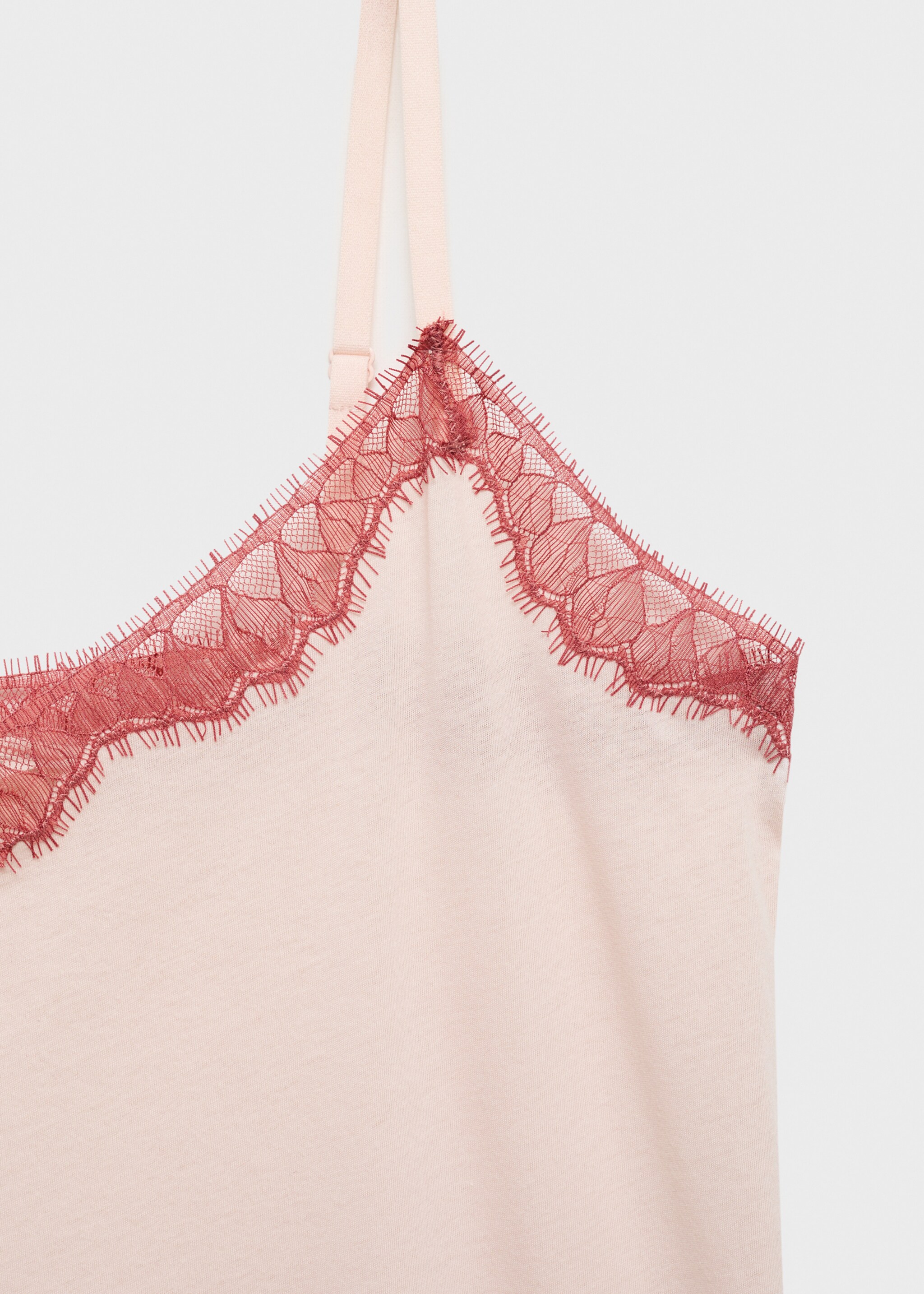 Nachthemd mit Spitzenbesatz - Detail des Artikels 8, Pastellrosa. Ref: 87042940-00.