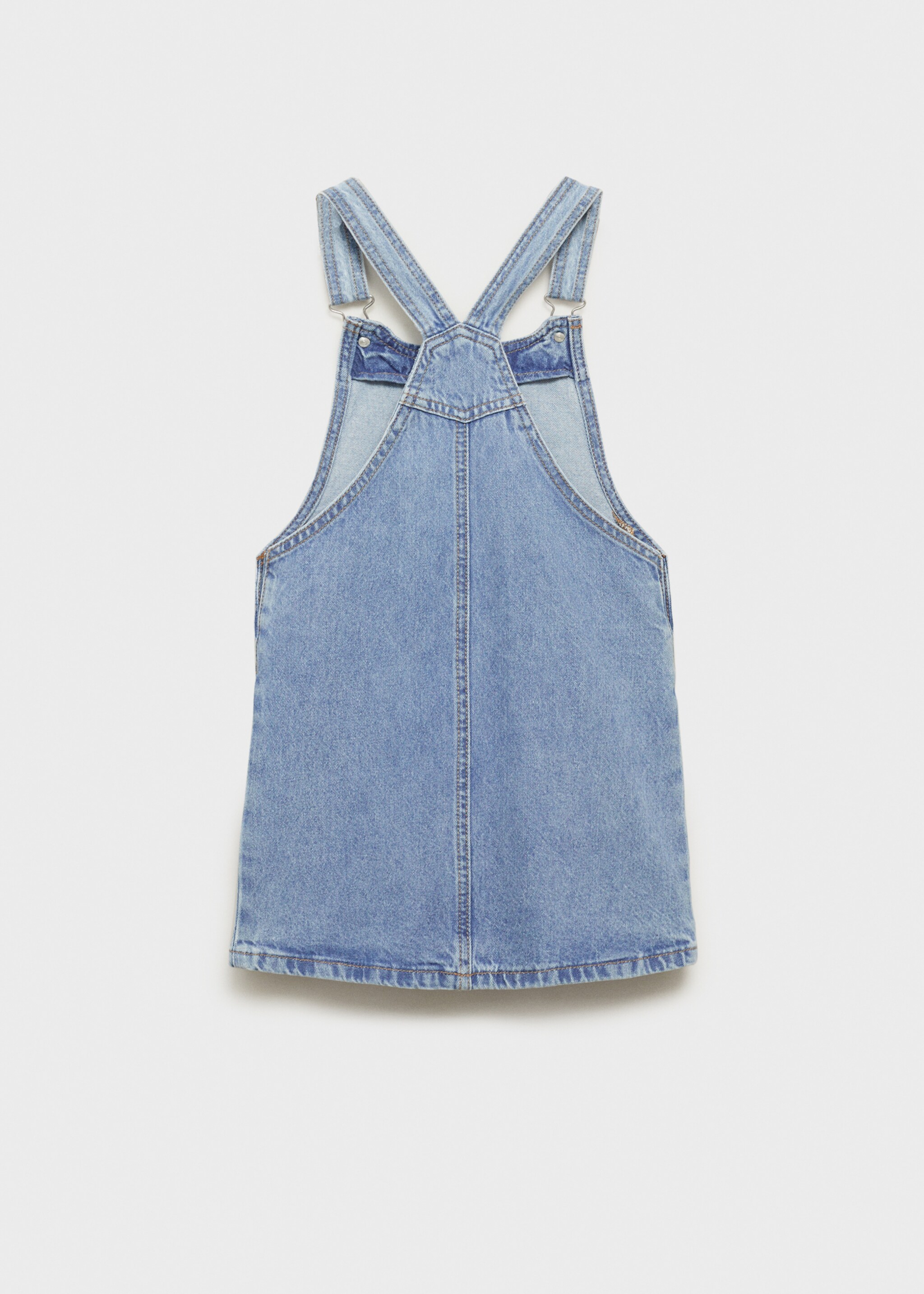Short denim pinafore - Reverse of the article, Medium Blue. Ref: 87043270-00.