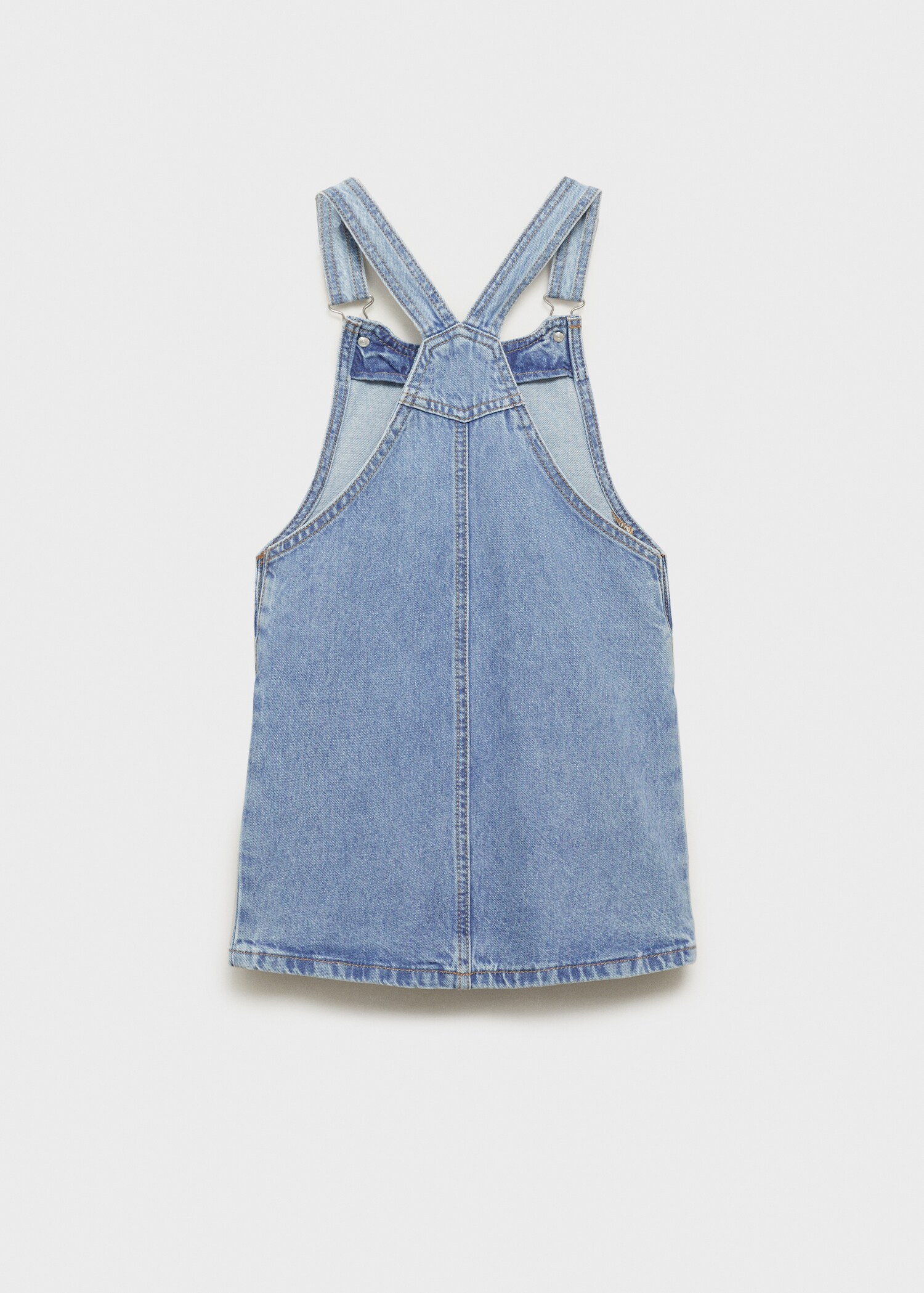Short denim pinafore - Reverse of the article