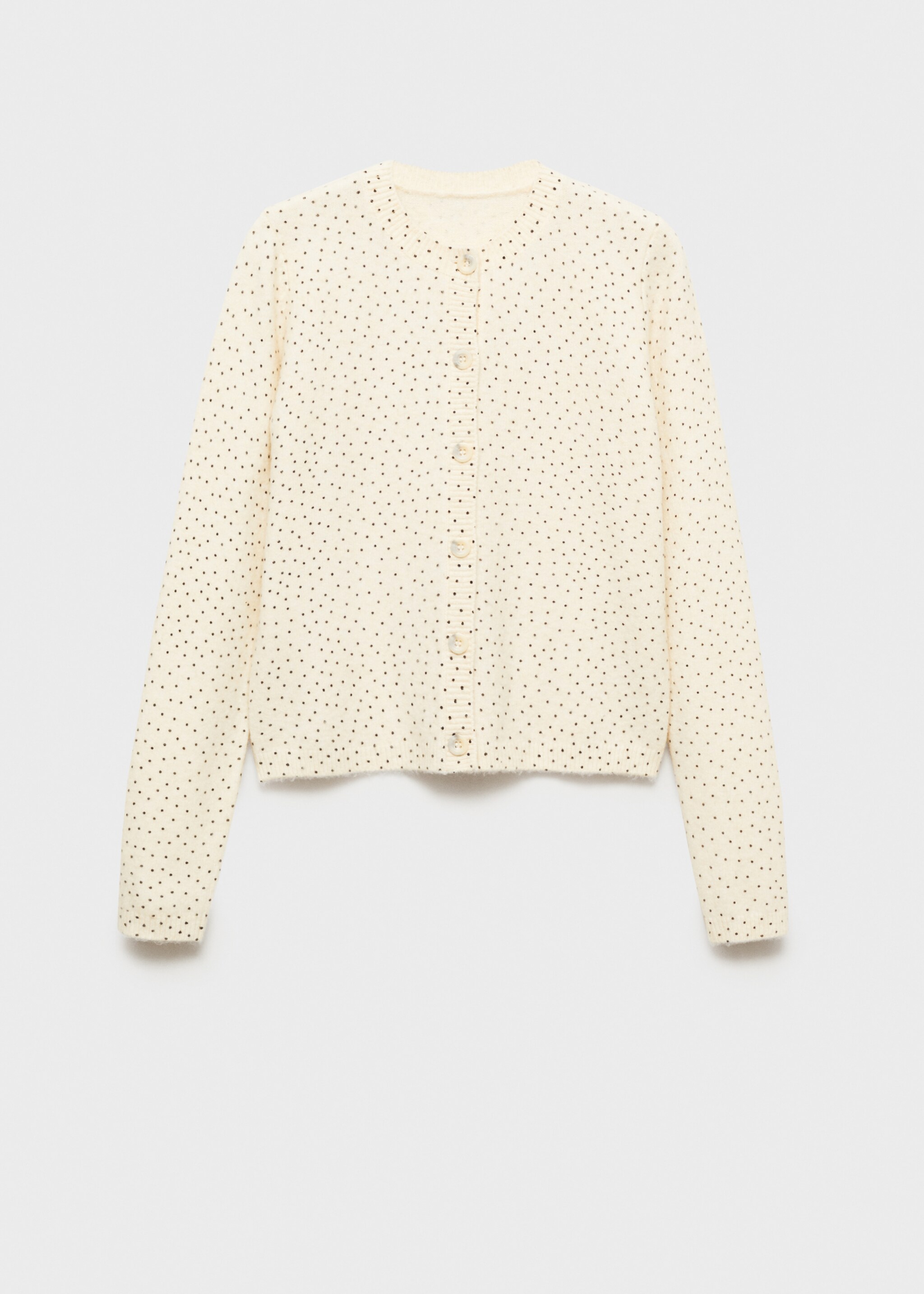Polka-dot knitted cardigan - Article without model, Ecru. Ref: 87043271-00.