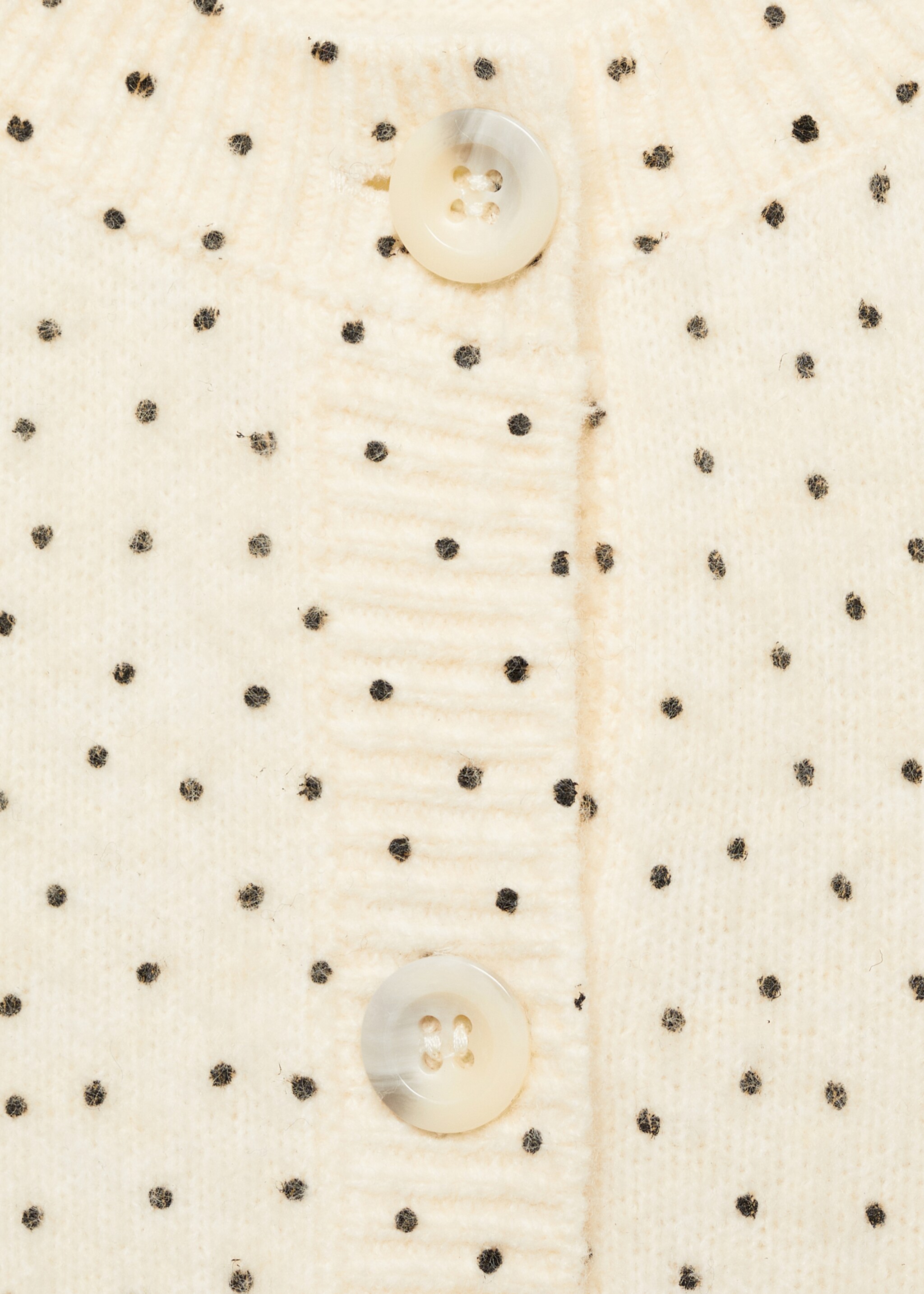 Polka-dot knitted cardigan - Details of the article 8, Ecru. Ref: 87043271-00.