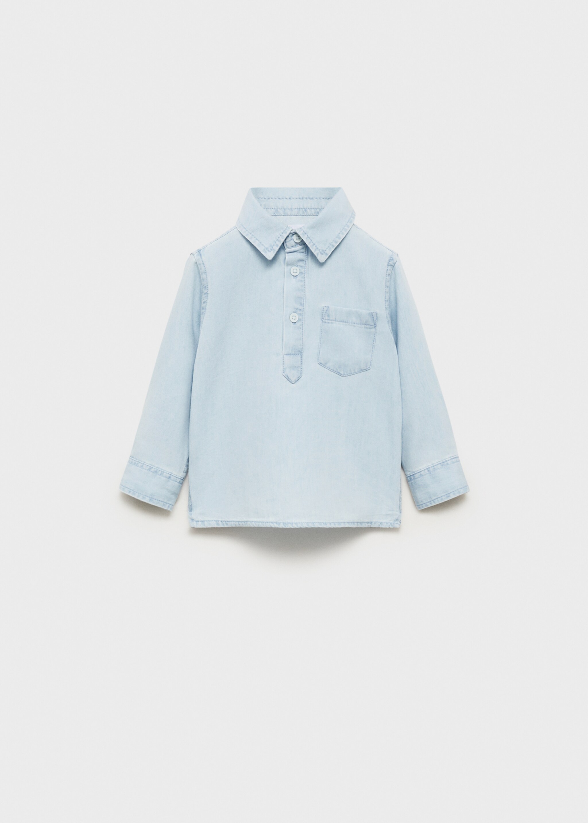 Pocket denim shirt - Article without model, Light Blue. Ref: 87043272-00.