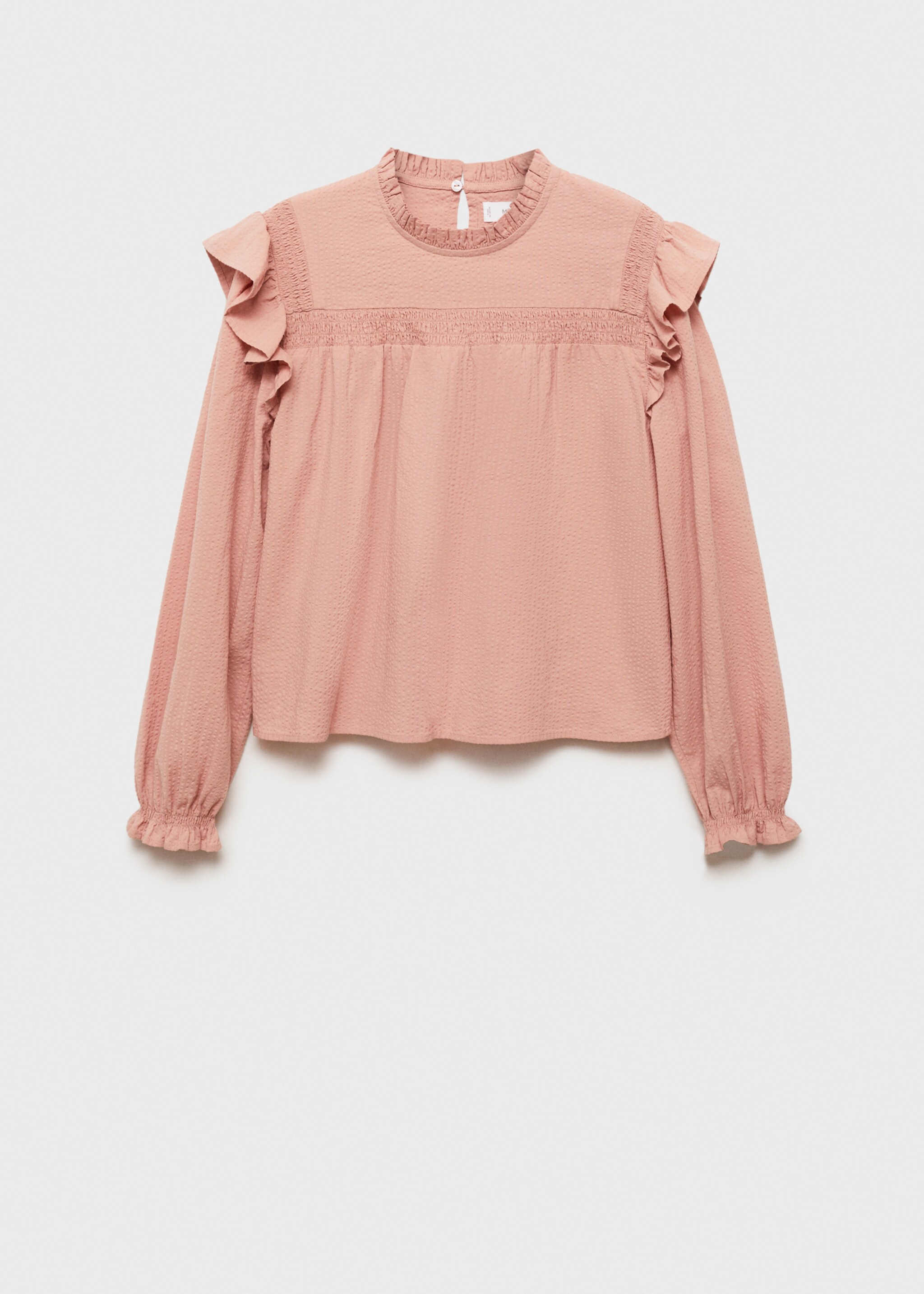Textured cotton blouse - Article without model, Pastel Pink. Ref: 87043279-00.