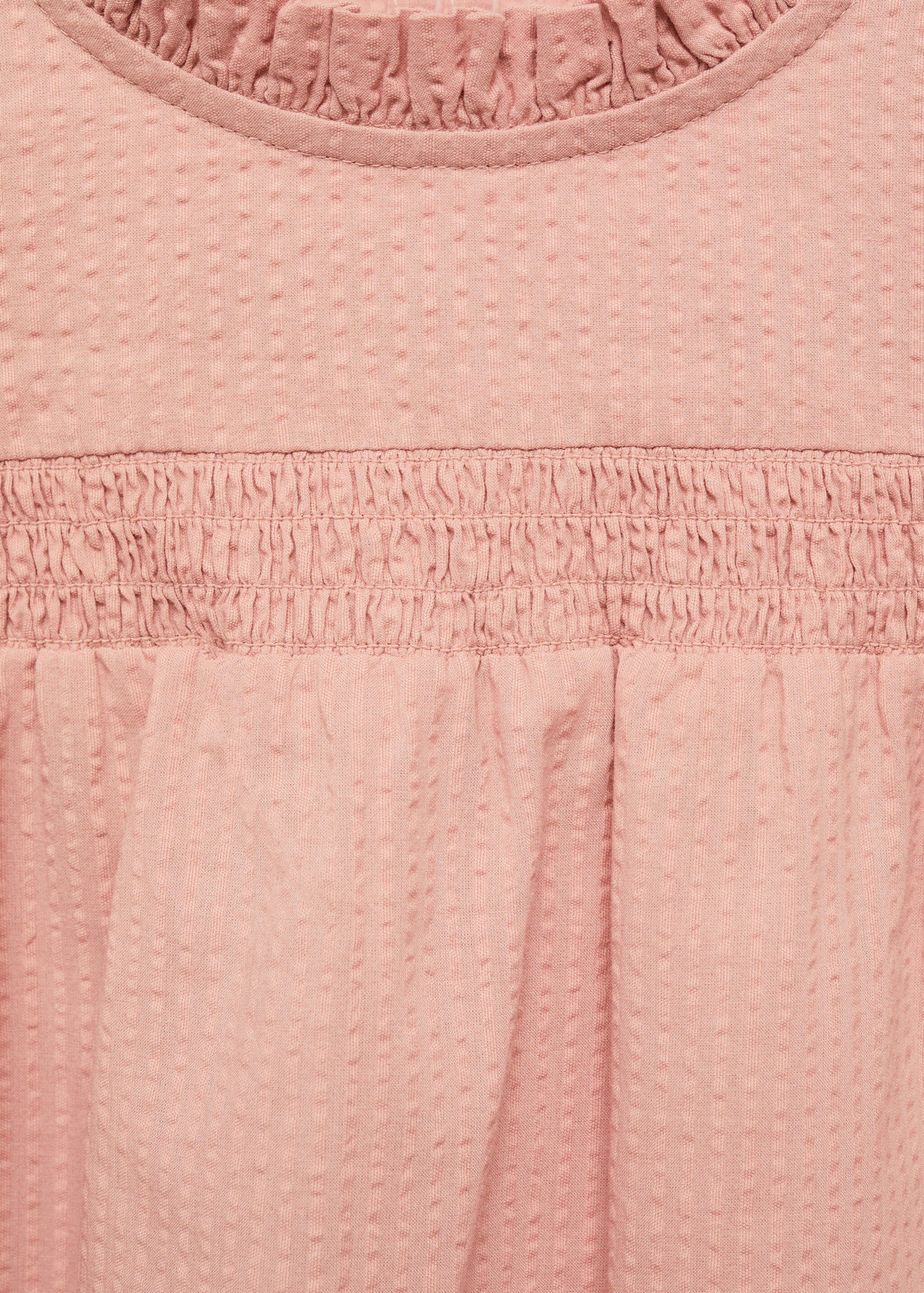 Textured cotton blouse - Details of the article 8, Pastel Pink. Ref: 87043279-00.