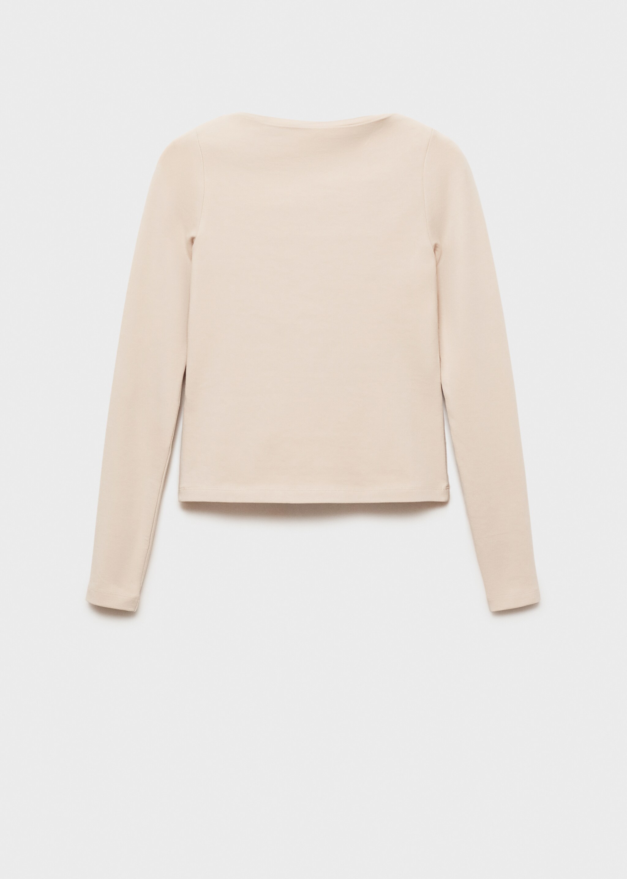 Baumwoll-T-Shirt mit Bateau-Ausschnitt - Artikel ohne Model, Hellgrau/Pastellgrau. Ref: 87043281-00.