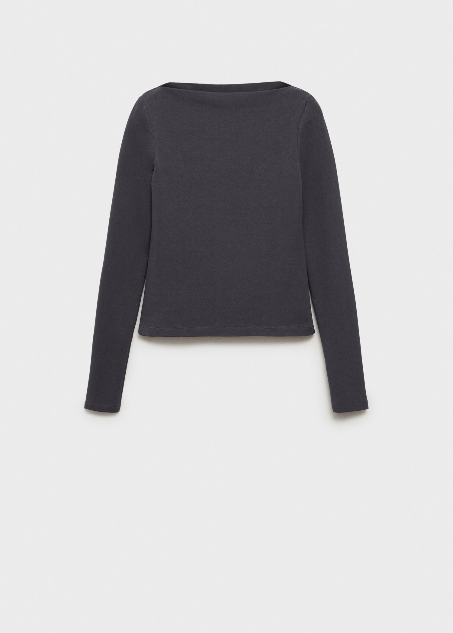 Baumwoll-T-Shirt mit Bateau-Ausschnitt - Artikel ohne Model