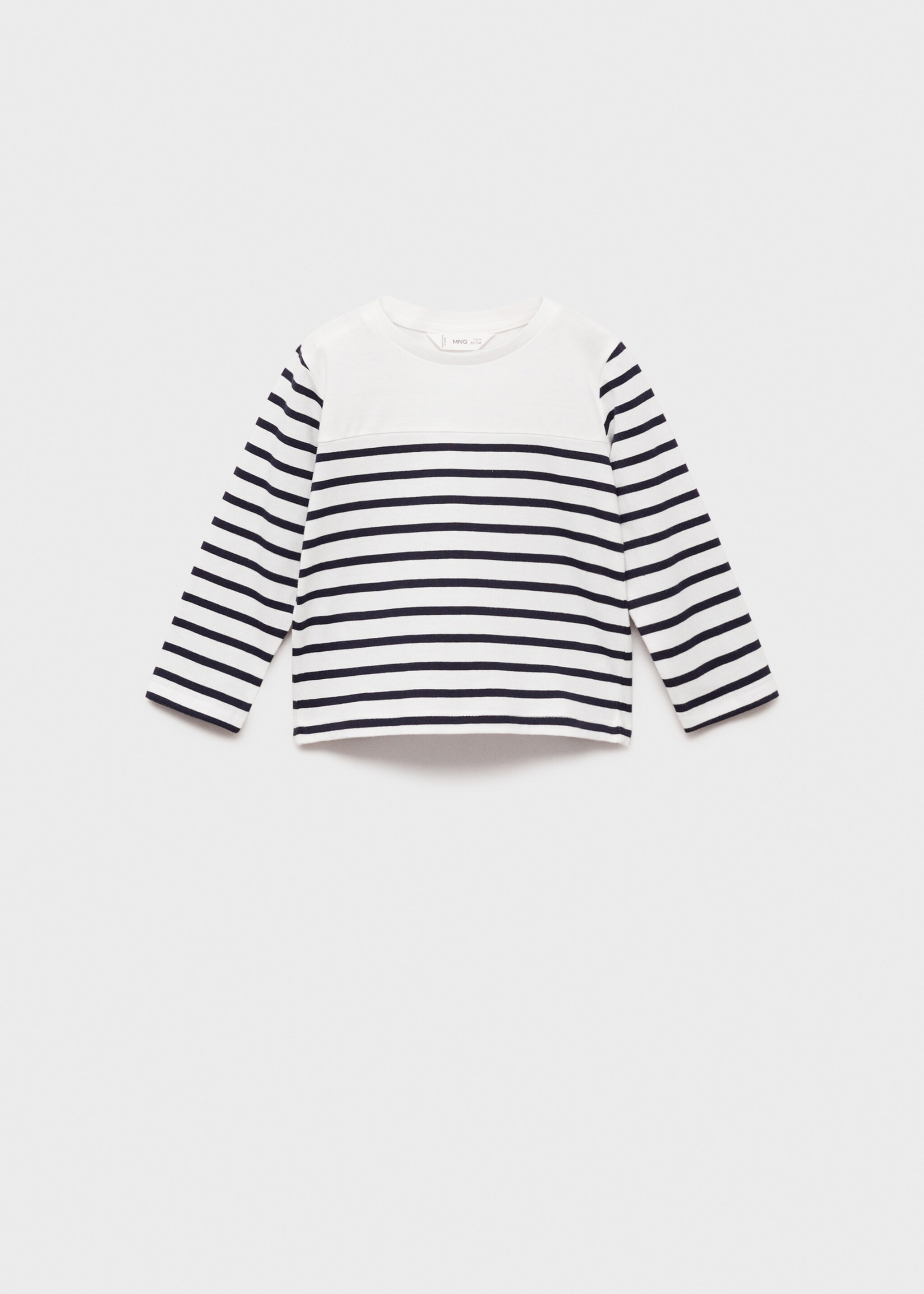 Samarreta màniga llarga ratlles - Article sense model, Blanc trencat. Ref: 87043284-00.