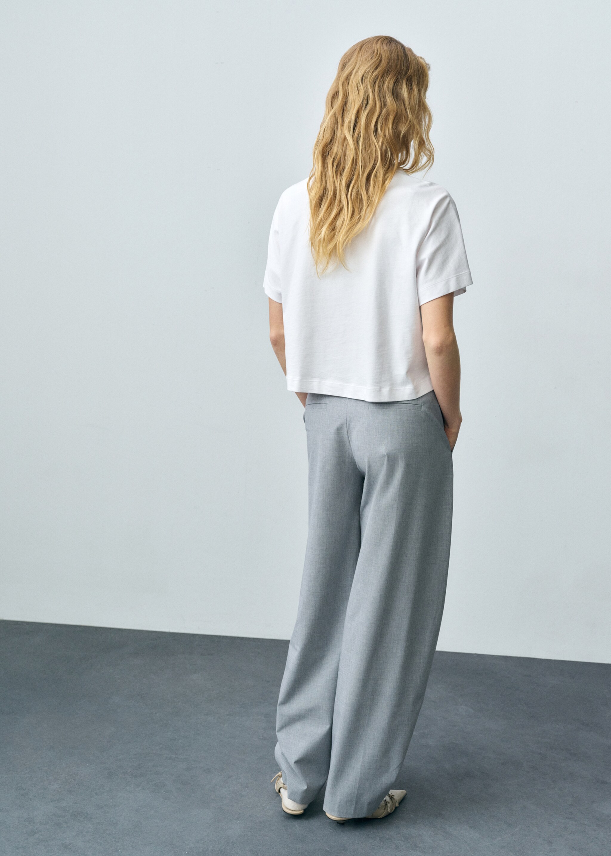 Short-sleeved cotton t-shirt - Reverse of the article, White. Ref: 87043285-00.