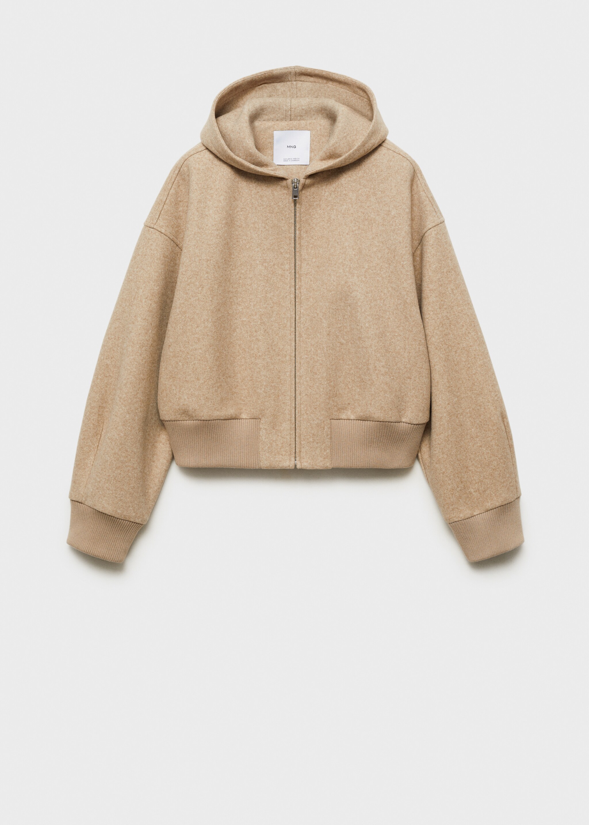 Oversized hooded jacket - Article without model, Sand. Ref: 87043287-00.