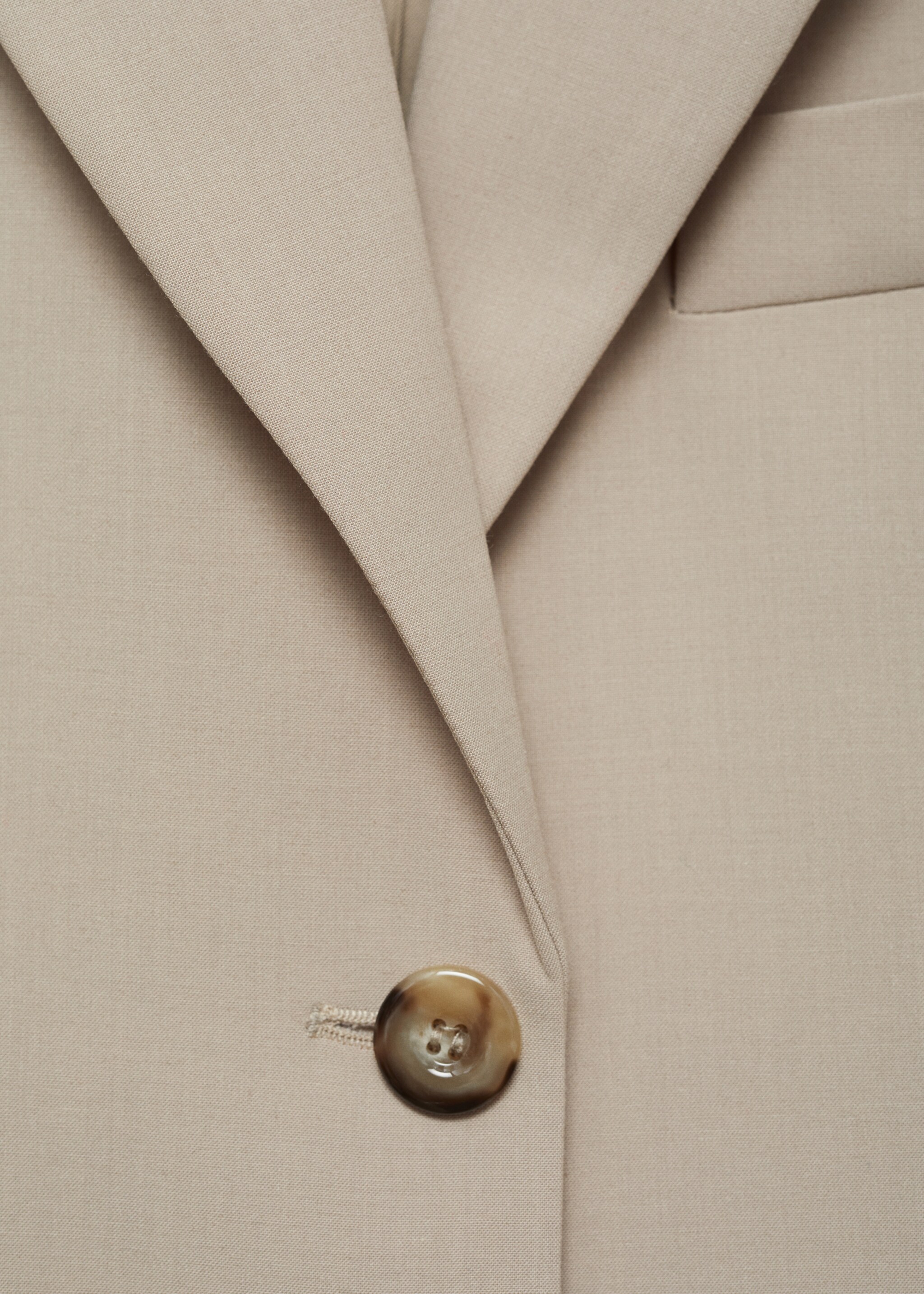 Structured straight-fit jacket - Details of the article 8, Beige. Ref: 87043288-00.