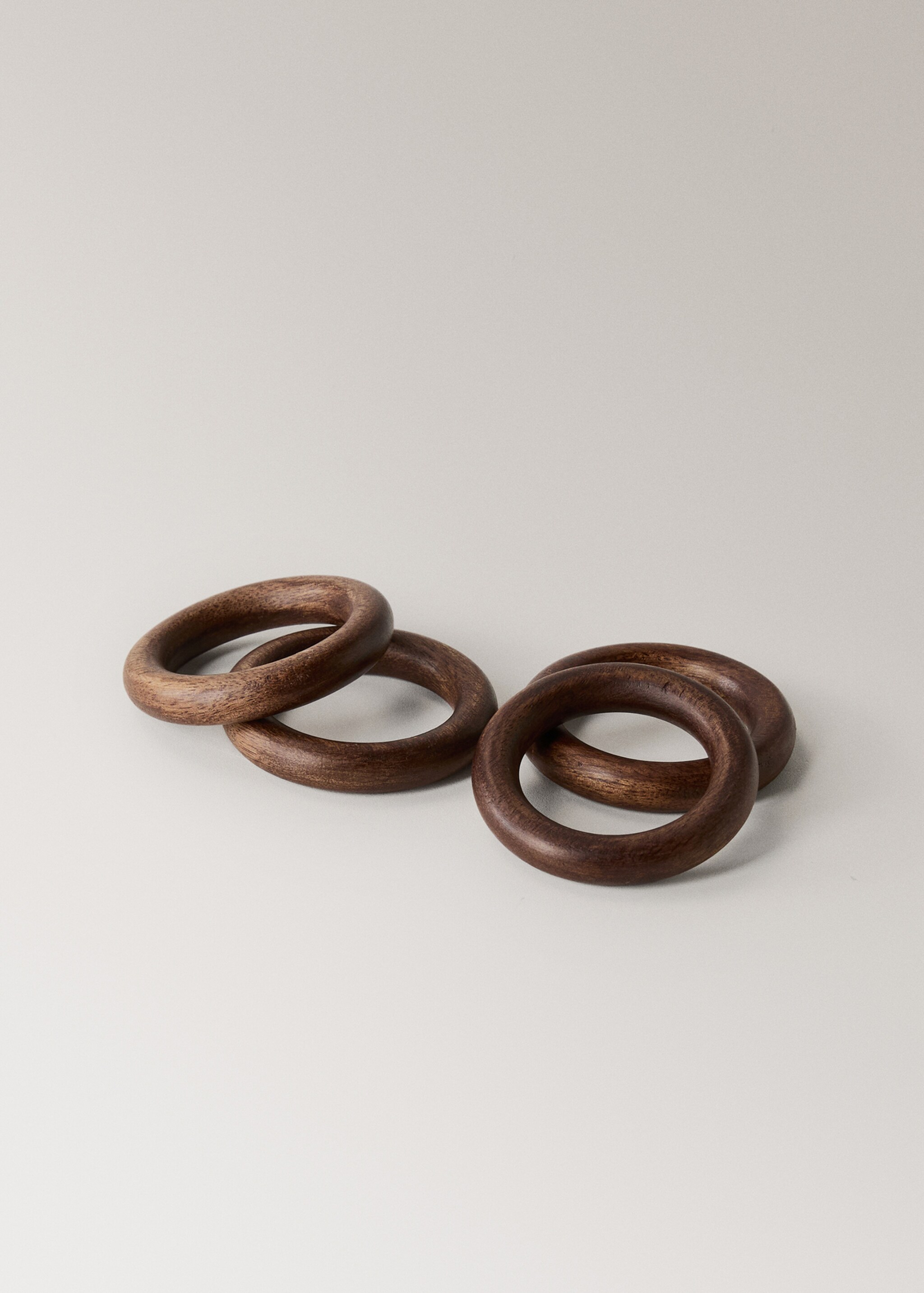 Wooden ring napkin holders - Details of the article 1, Brown. Ref: 87043290-00.