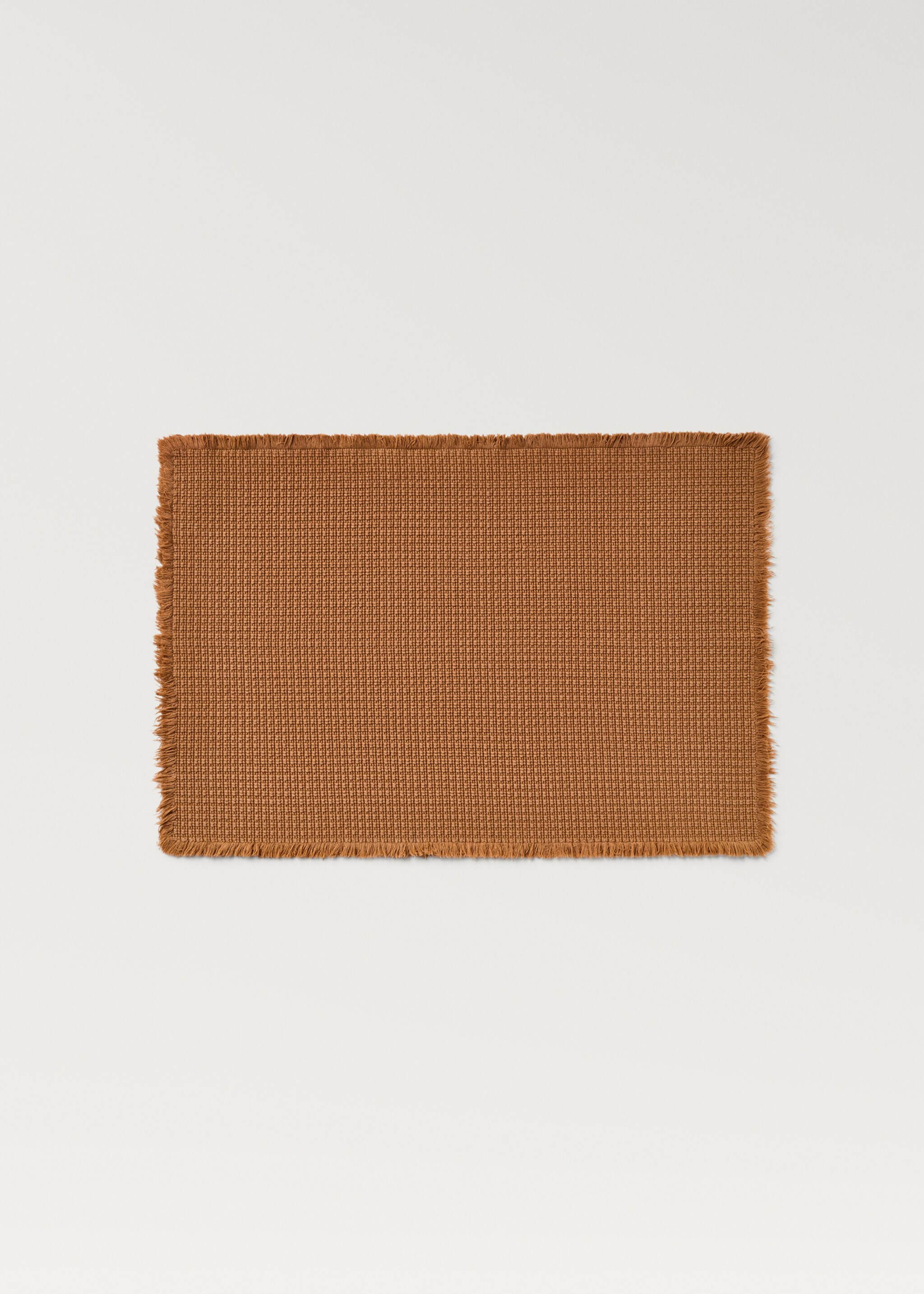 Badkarsmatta med geometriska fransar - Artikel utan modell, Karamell. Ref: 87043299-00.