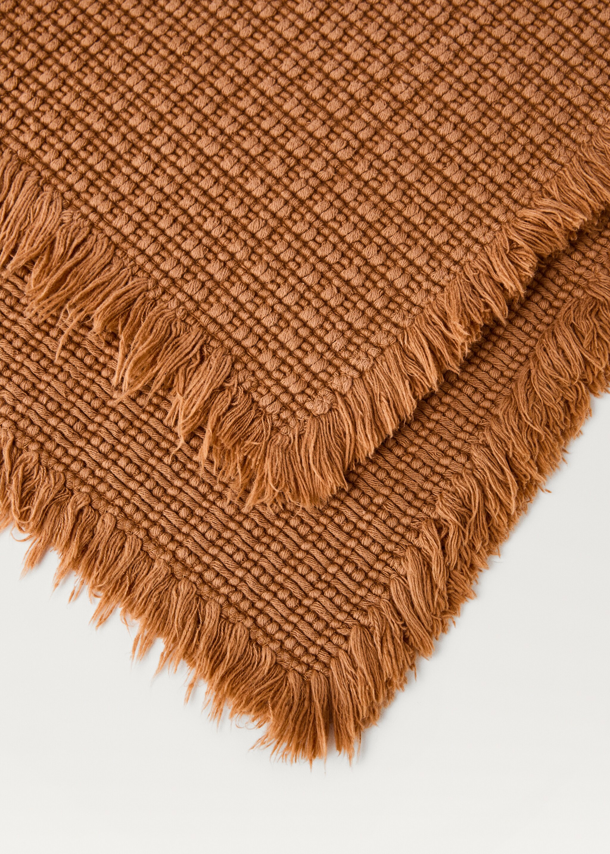 Badkarsmatta med geometriska fransar - Detaljer om artikeln 2, Karamell. Ref: 87043299-00.
