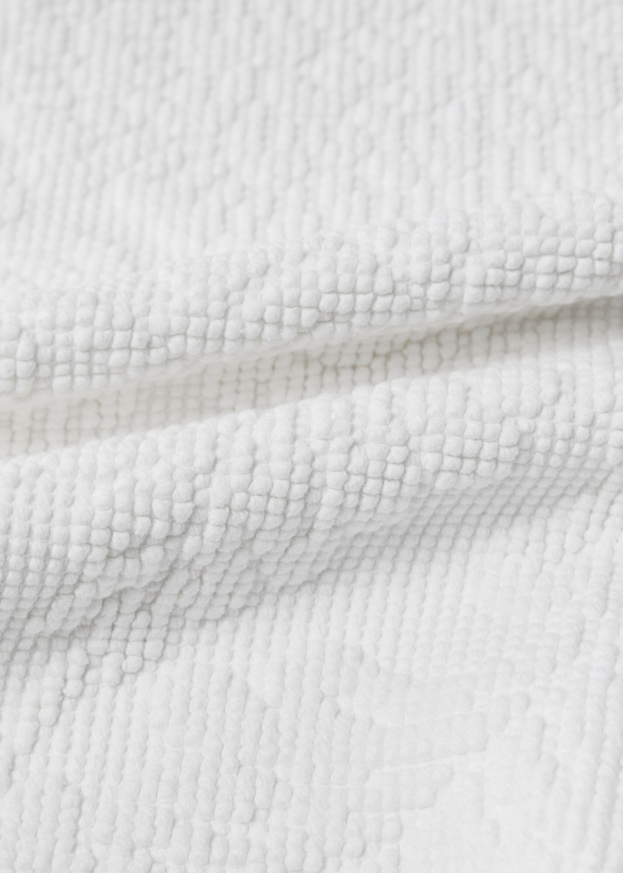 Floral jacquard bath mat - Details of the article 2, White. Ref: 87043301-00.