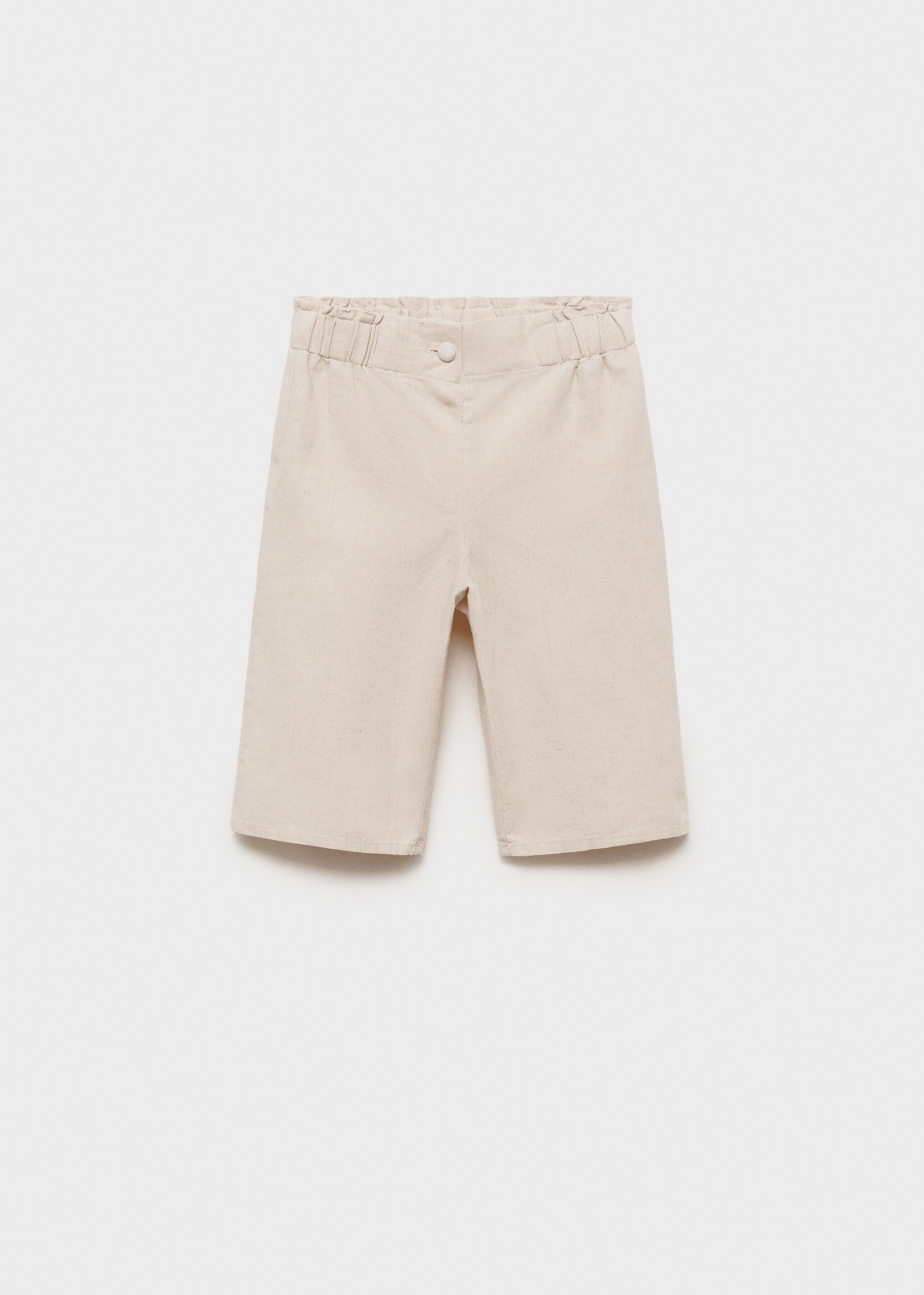 Linen-blend trousers - Article without model, Light/Pastel Grey. Ref: 87043634-00.