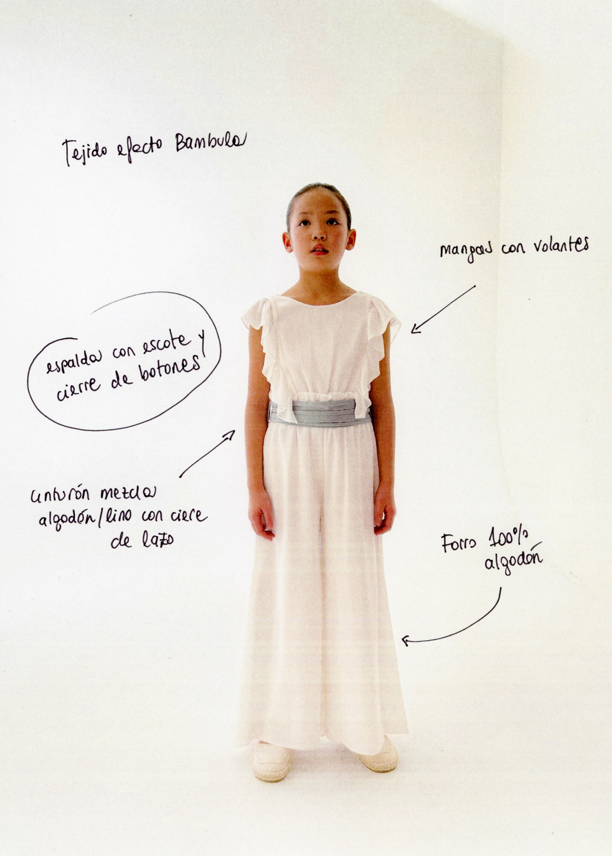 Granota llarga volants - Detall de l'article 6, Blanc. Ref: 87043635-00.