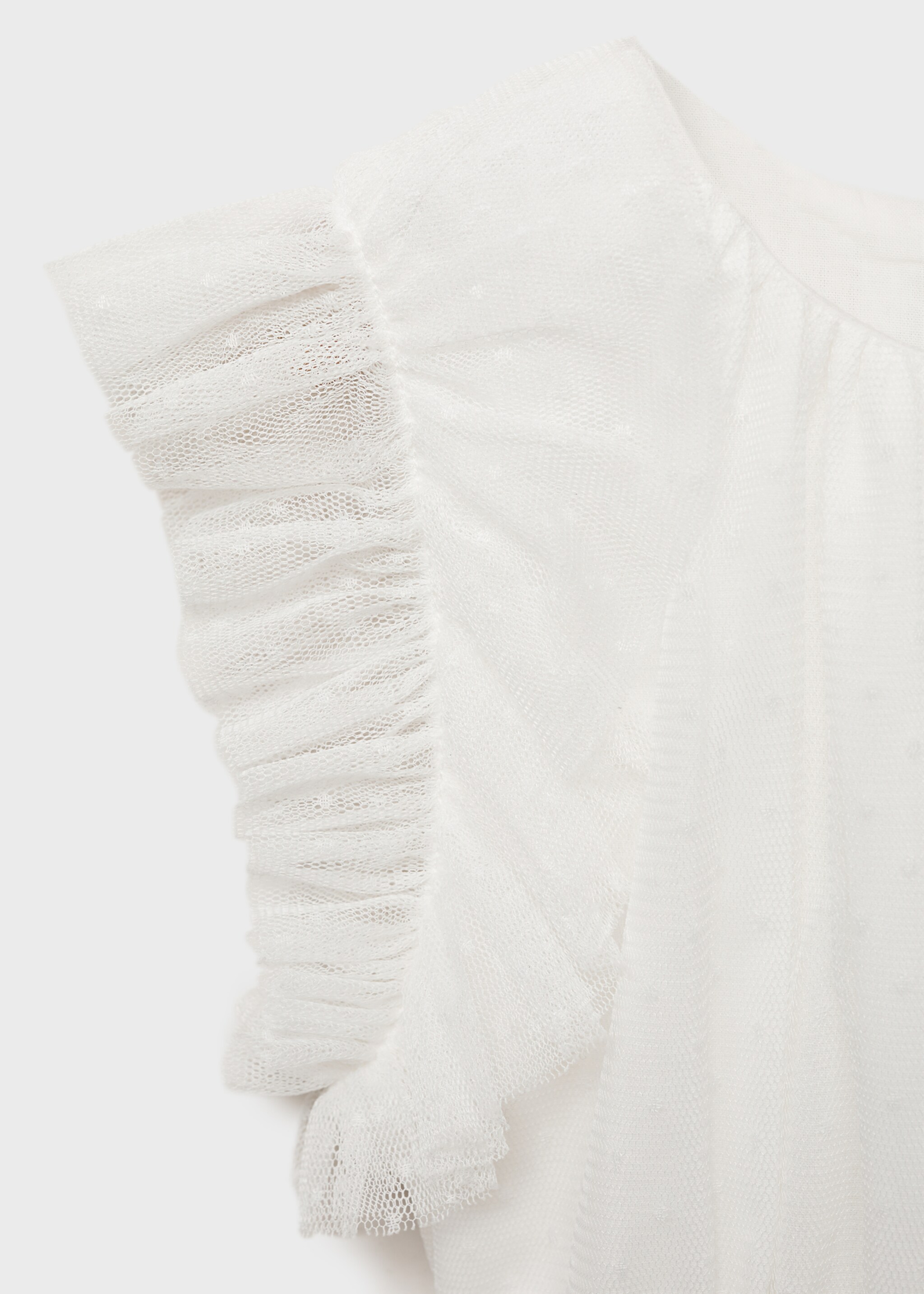 Ruffle plumeti dress - Details of the article 0, White. Ref: 87043636-00.