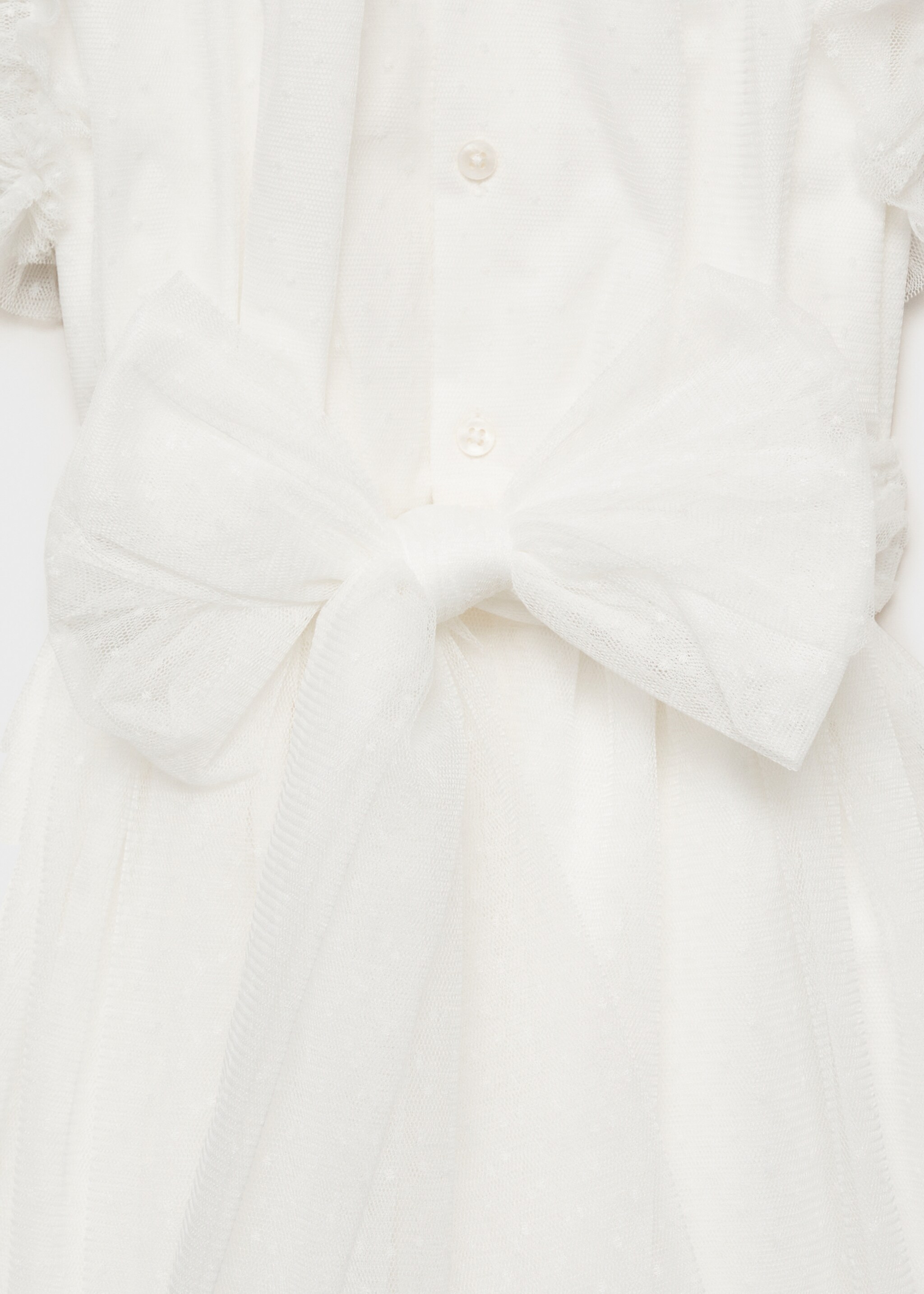 Ruffle plumeti dress - Details of the article 8, White. Ref: 87043636-00.