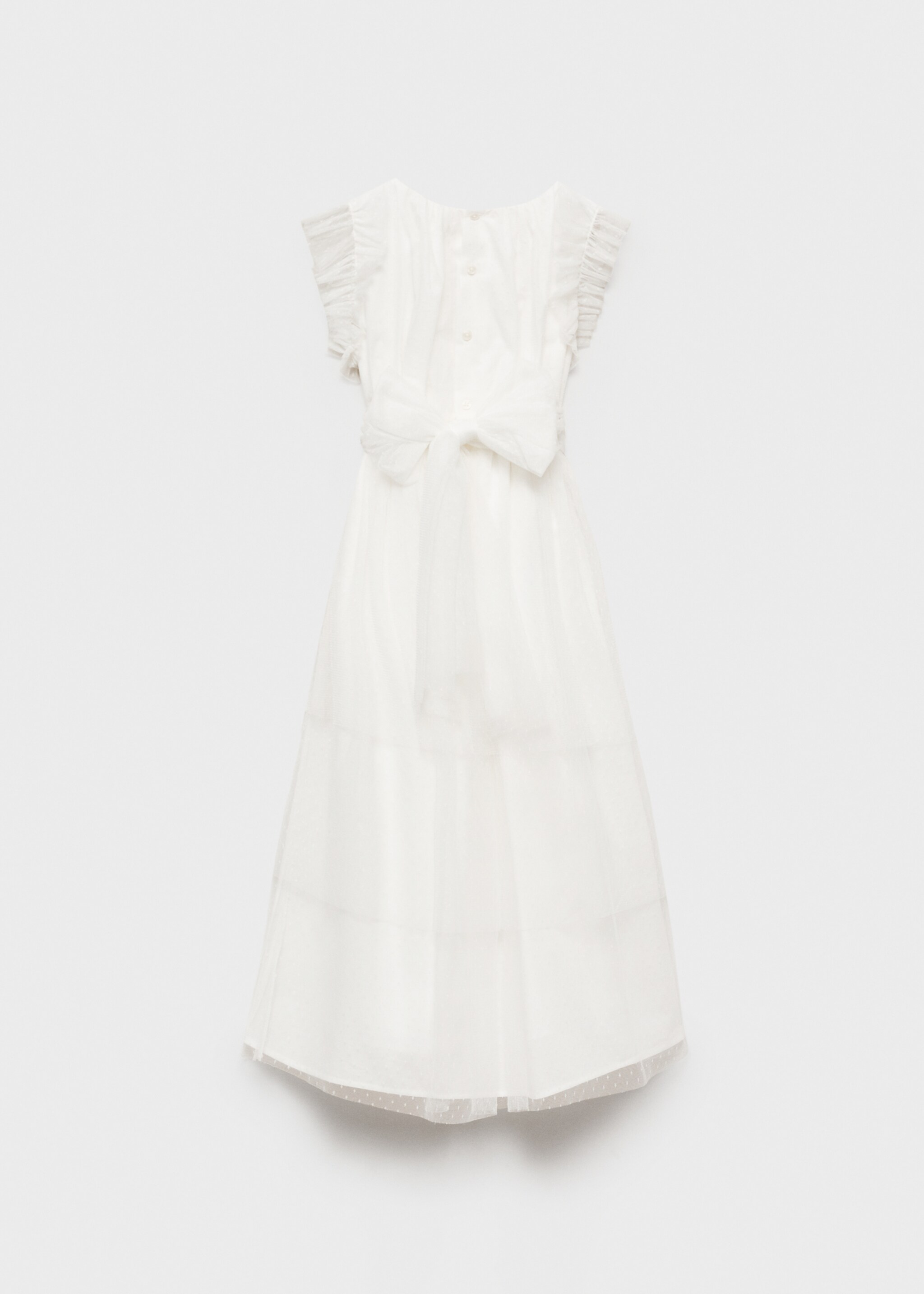 Ruffle plumeti dress - Reverse of the article, White. Ref: 87043636-00.