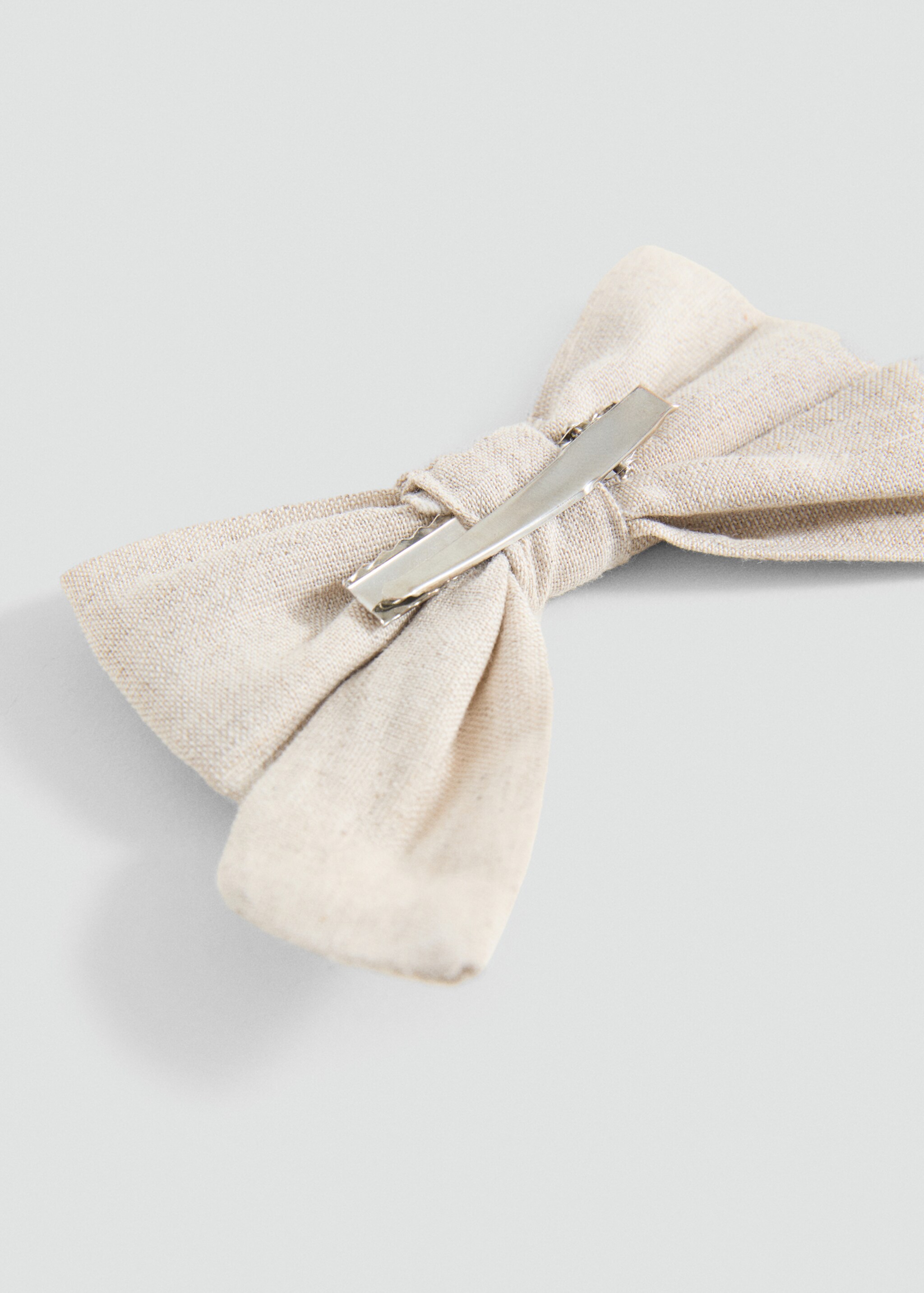 Linen hair barrette - Medium plane, Sand. Ref: 87043641-00.
